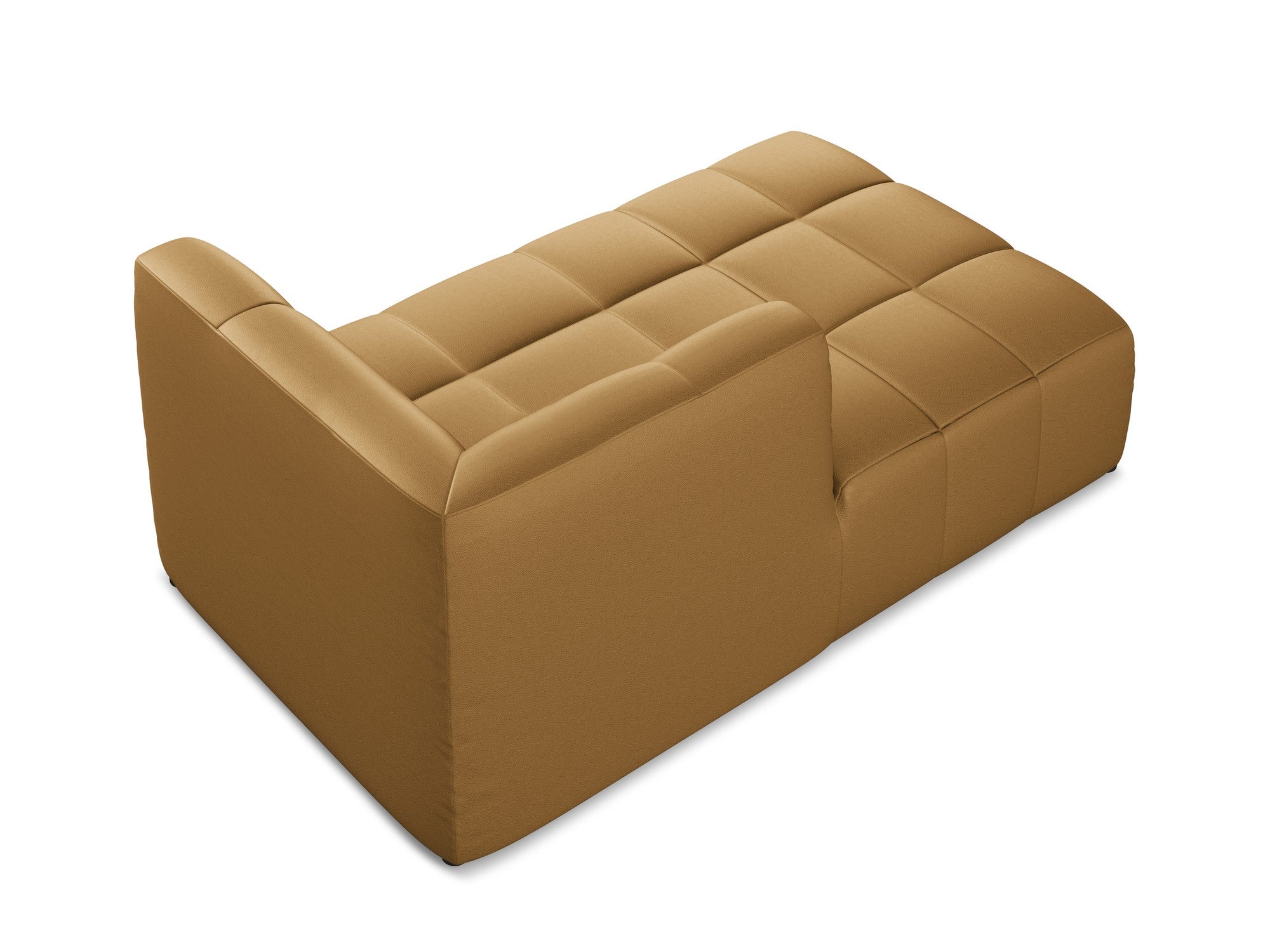 Szezlong links ALOHA aus karamelbraunem Kunstleder