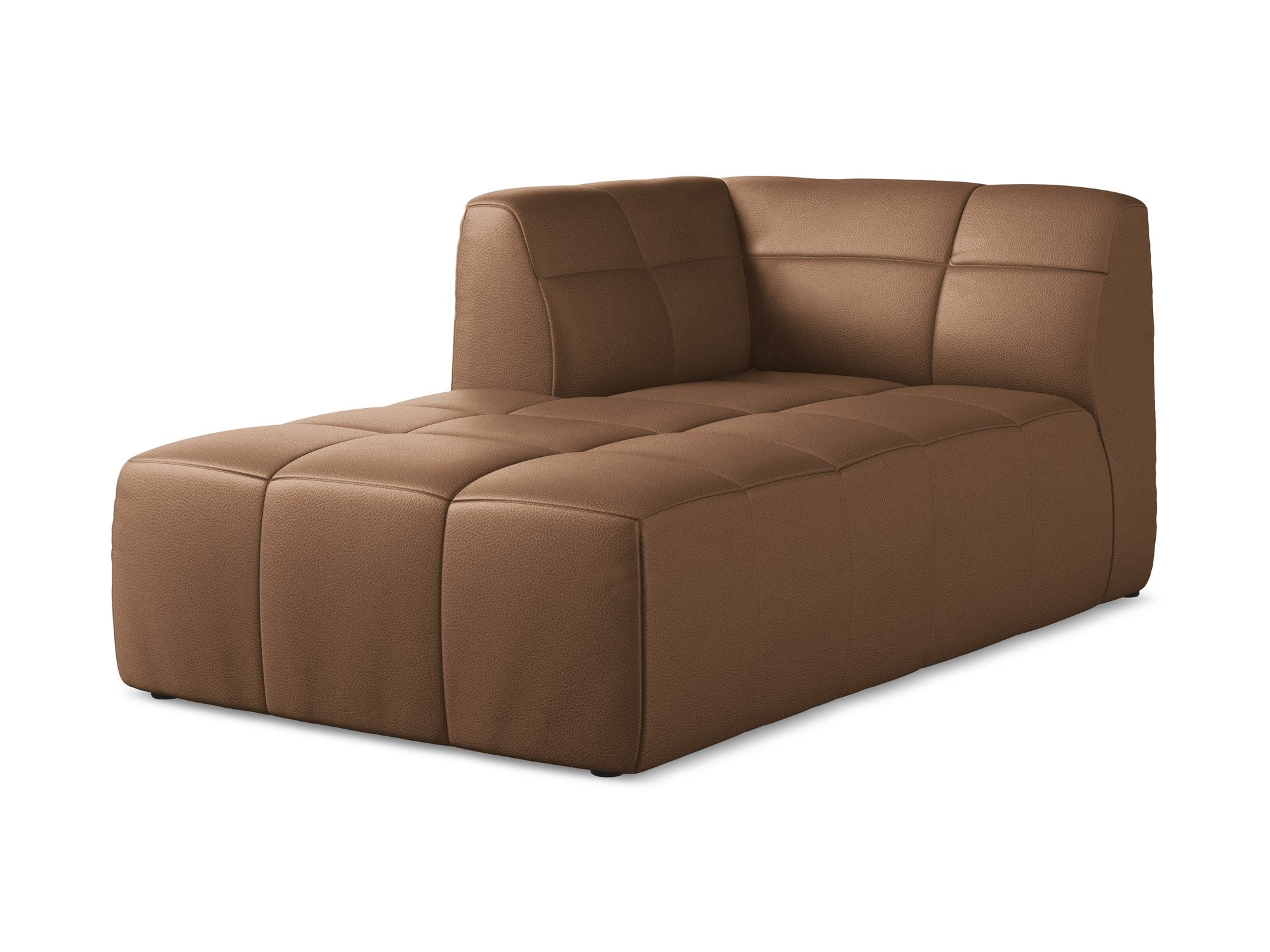 Szezlong links ALOHA aus schokoladenbraunem Kunstleder