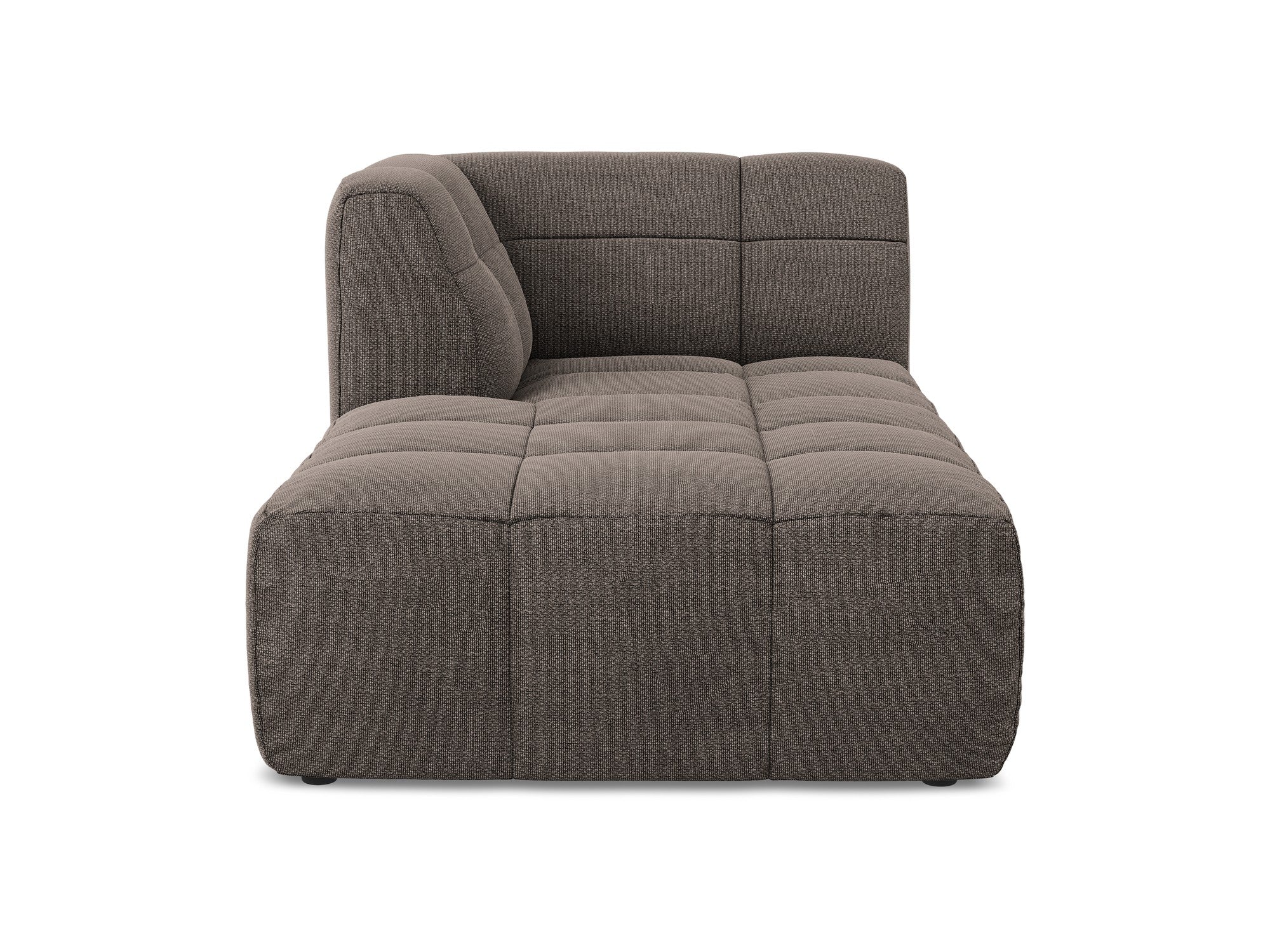 Szezlong links ALOHA schokoladenfarbener Boucle