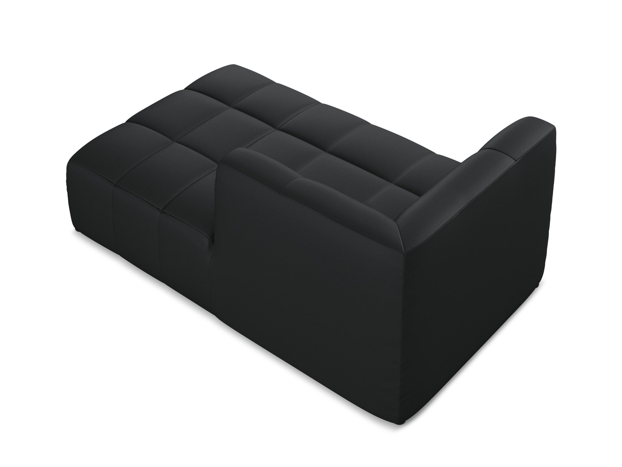 Rechtsseitiger Szezlong ALOHA aus schwarzem Kunstleder