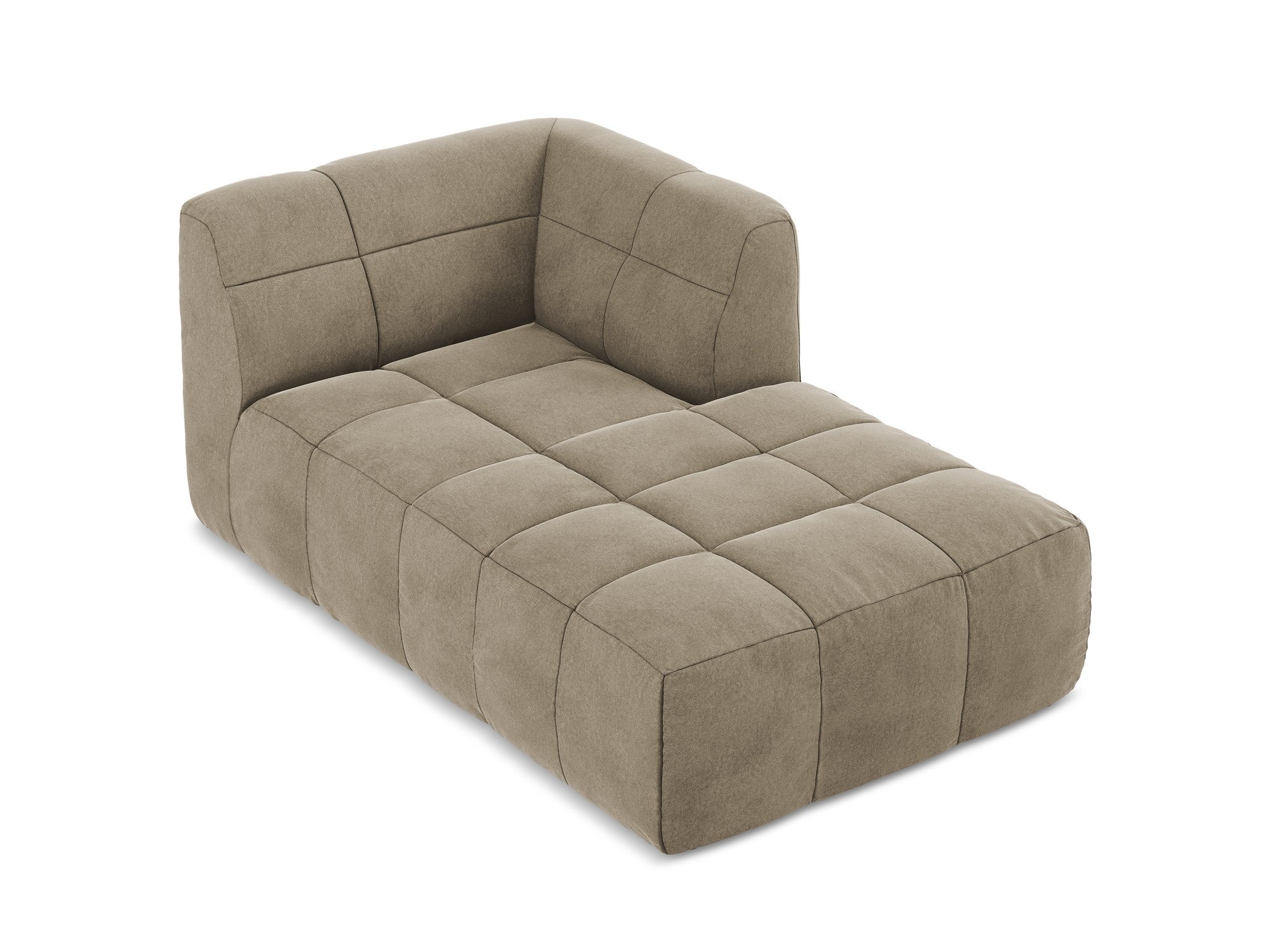 Rechtsseitiger Samt-Szezlong ALOHA beige