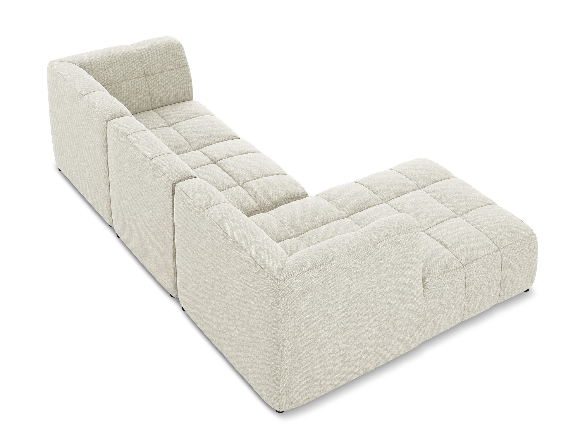 Modularer linksseitiger 3-Sitzer-Sofa ALOHA sandfarbener Boucle