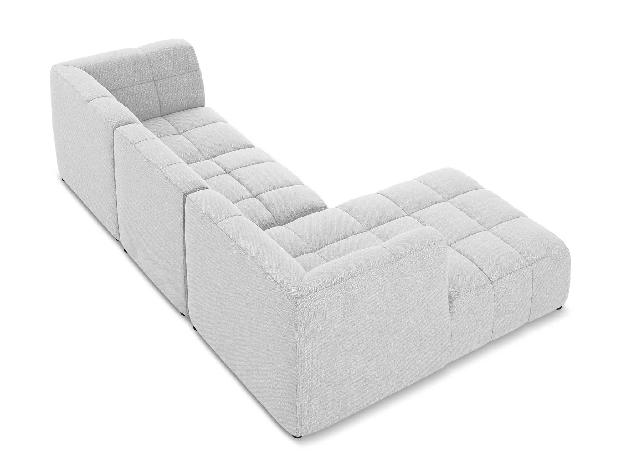 Left-facing modular sofa for 3 people ALOHA silver boucle