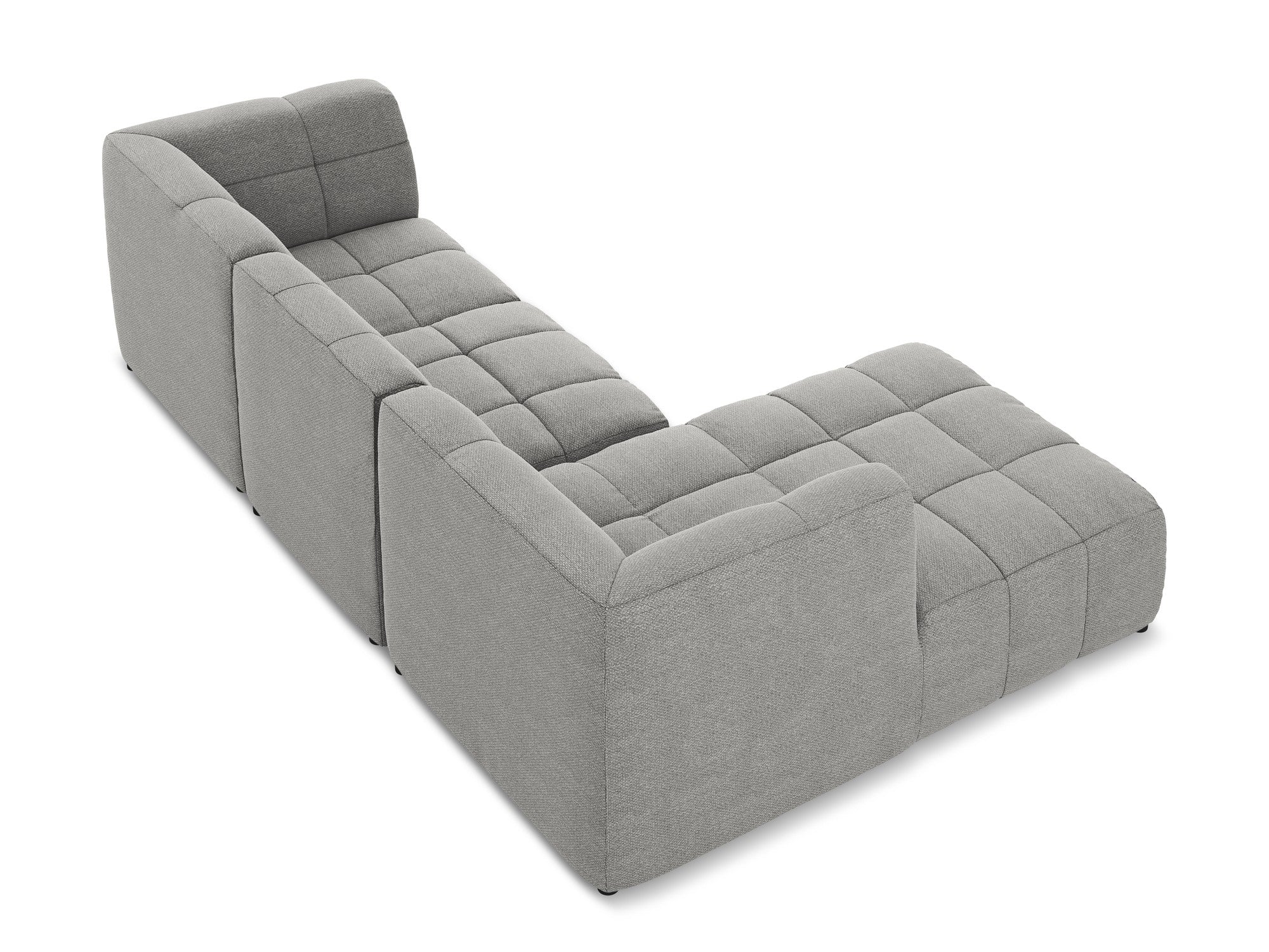 Left-facing modular sofa ALOHA light gray boucle 3-seater