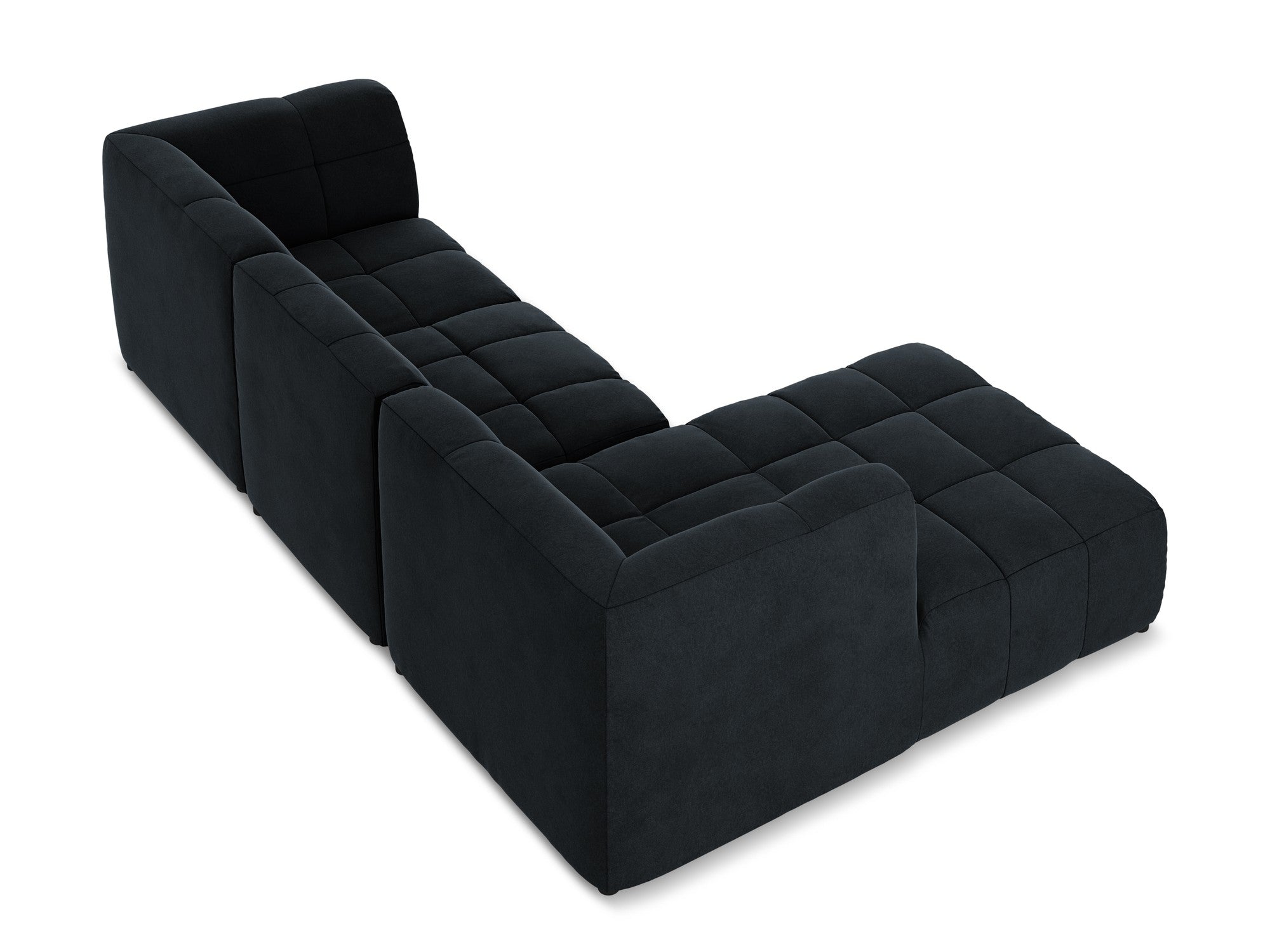 Left-facing velvet modular sofa for 3 people ALOHA in royal blue