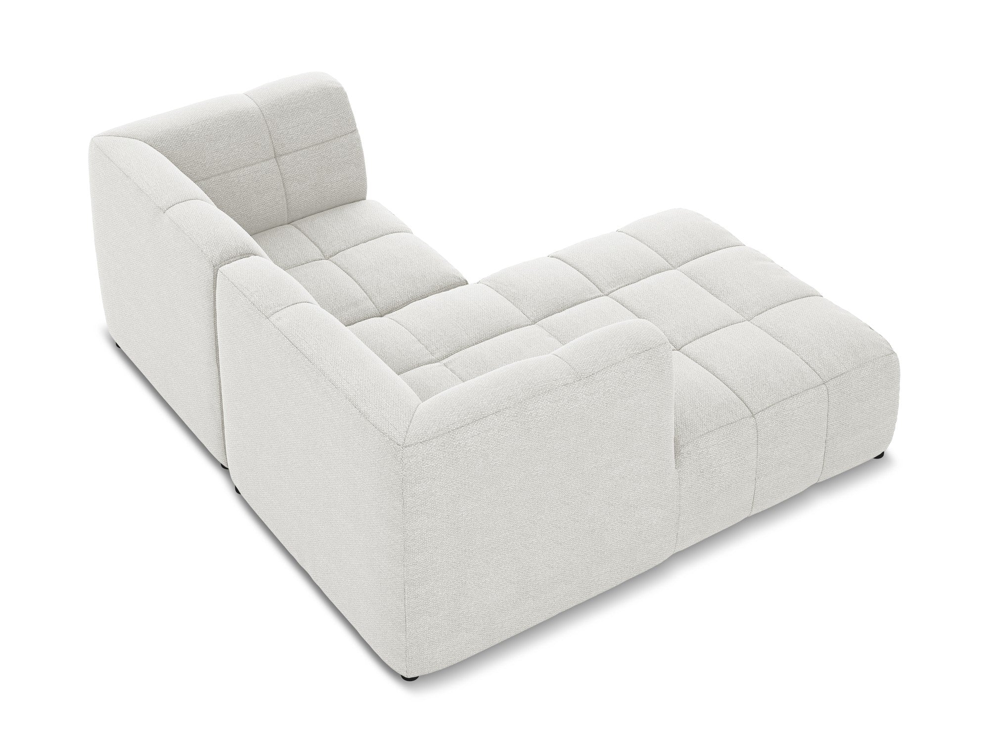 Modularer, linksseitiger 2-Sitzer ALOHA in weißem Boucle