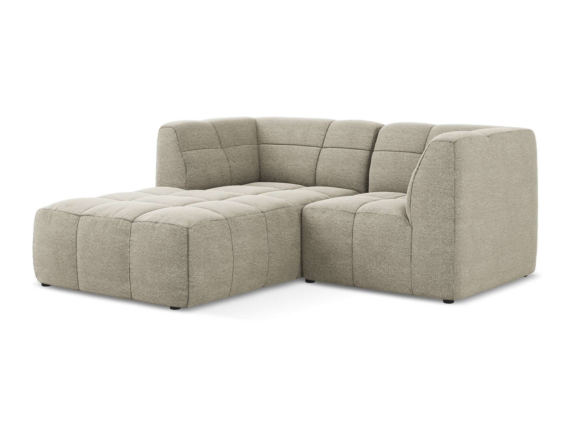 Modularer linksseitiger 2-Sitzer ALOHA taupe Boucle