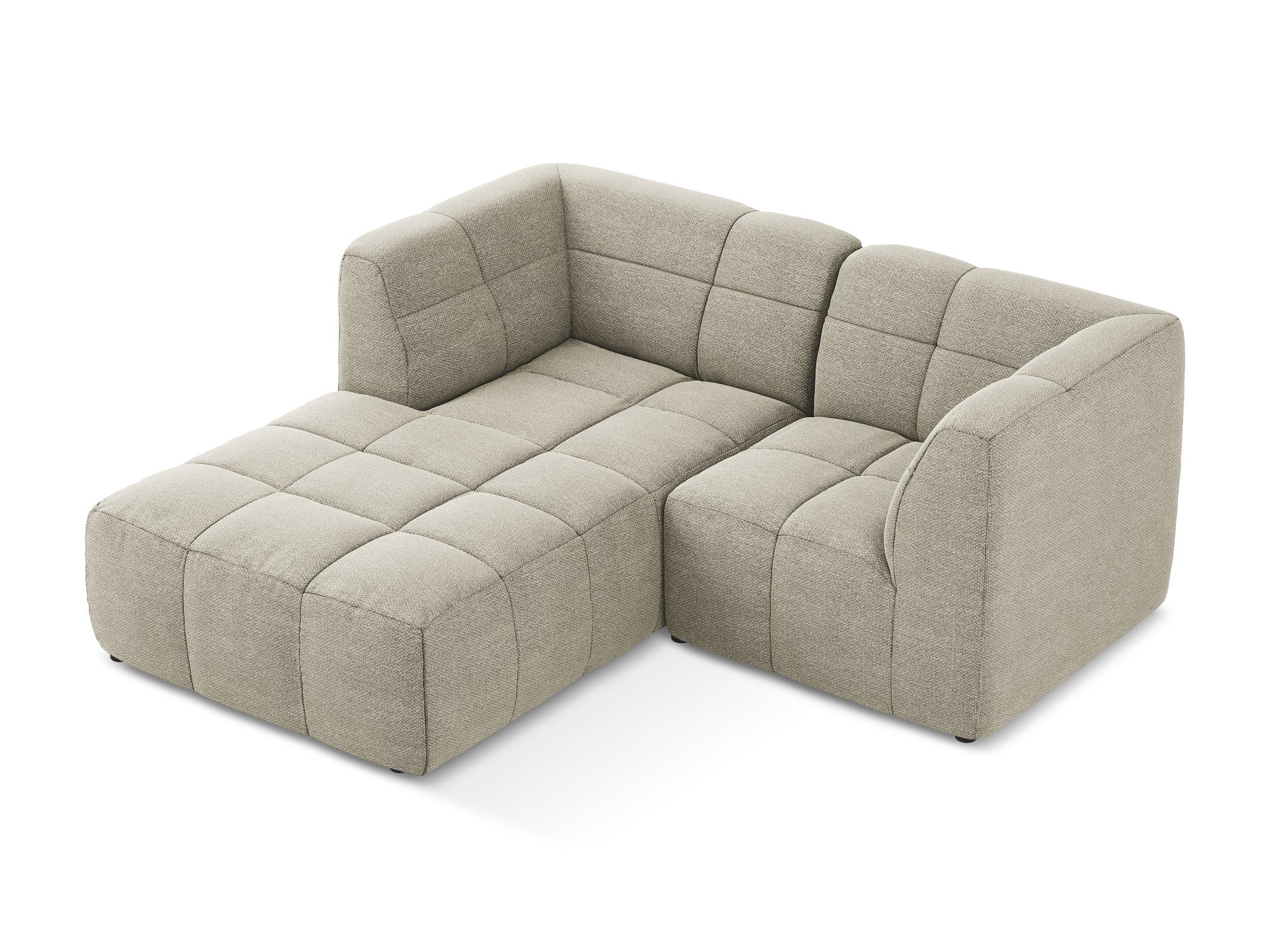 Modularer linksseitiger 2-Sitzer ALOHA taupe Boucle
