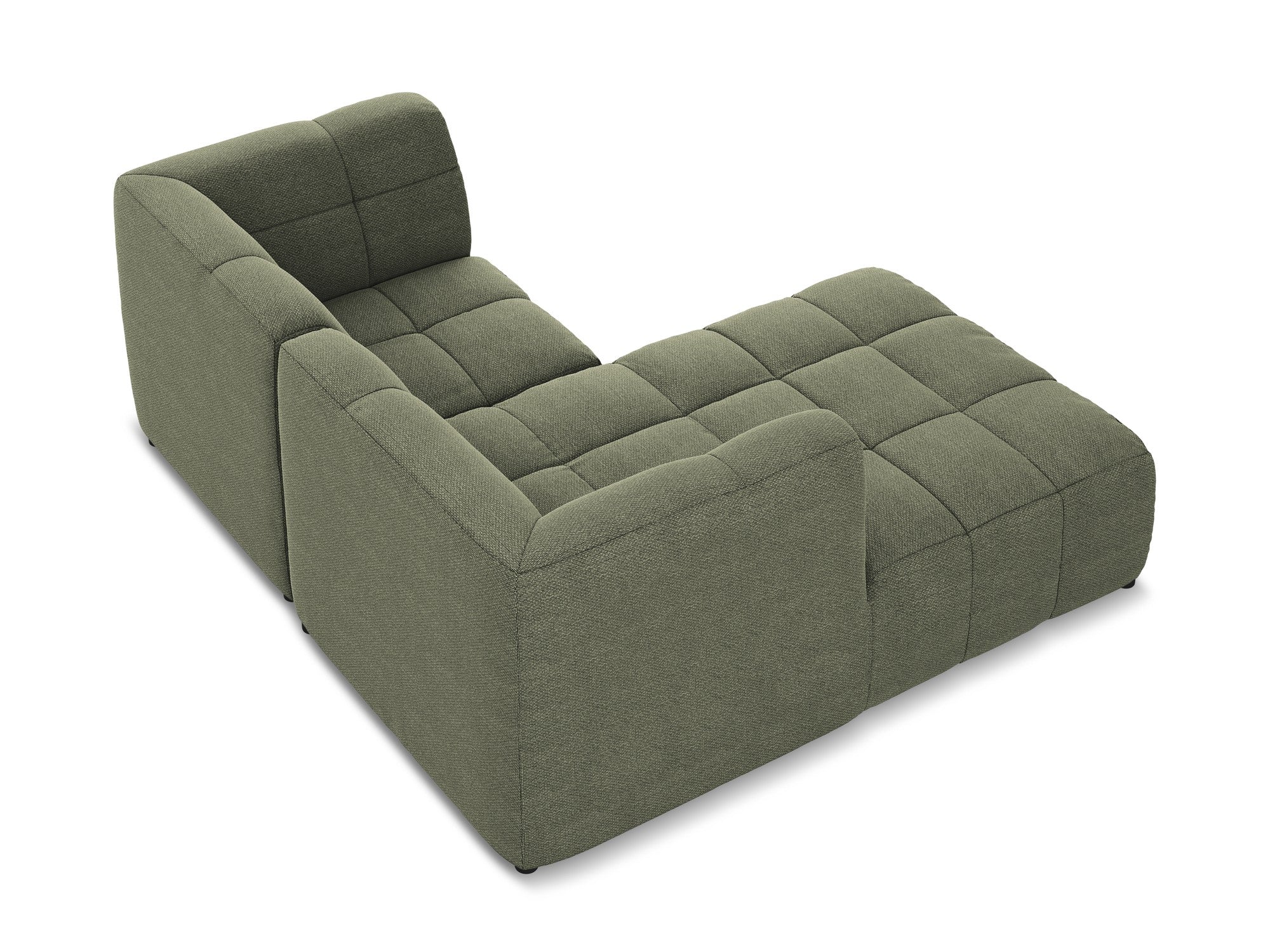 Modularer linksseitiger 2-Sitzer ALOHA in olivgrünem Boucle