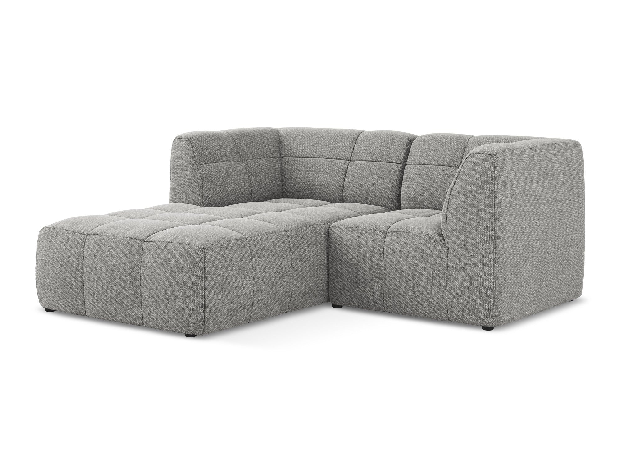 Modularer, linksseitiger 2-Sitzer ALOHA in hellgrauem Boucle