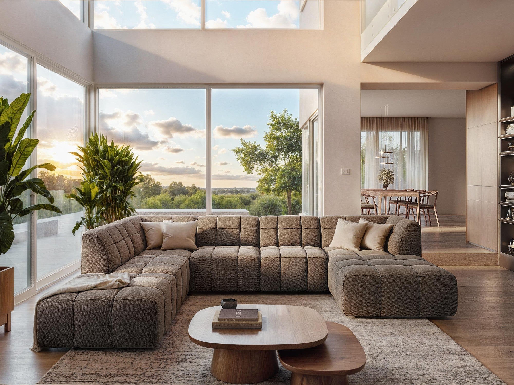 Pouf / module ALOHA sea ecological leather