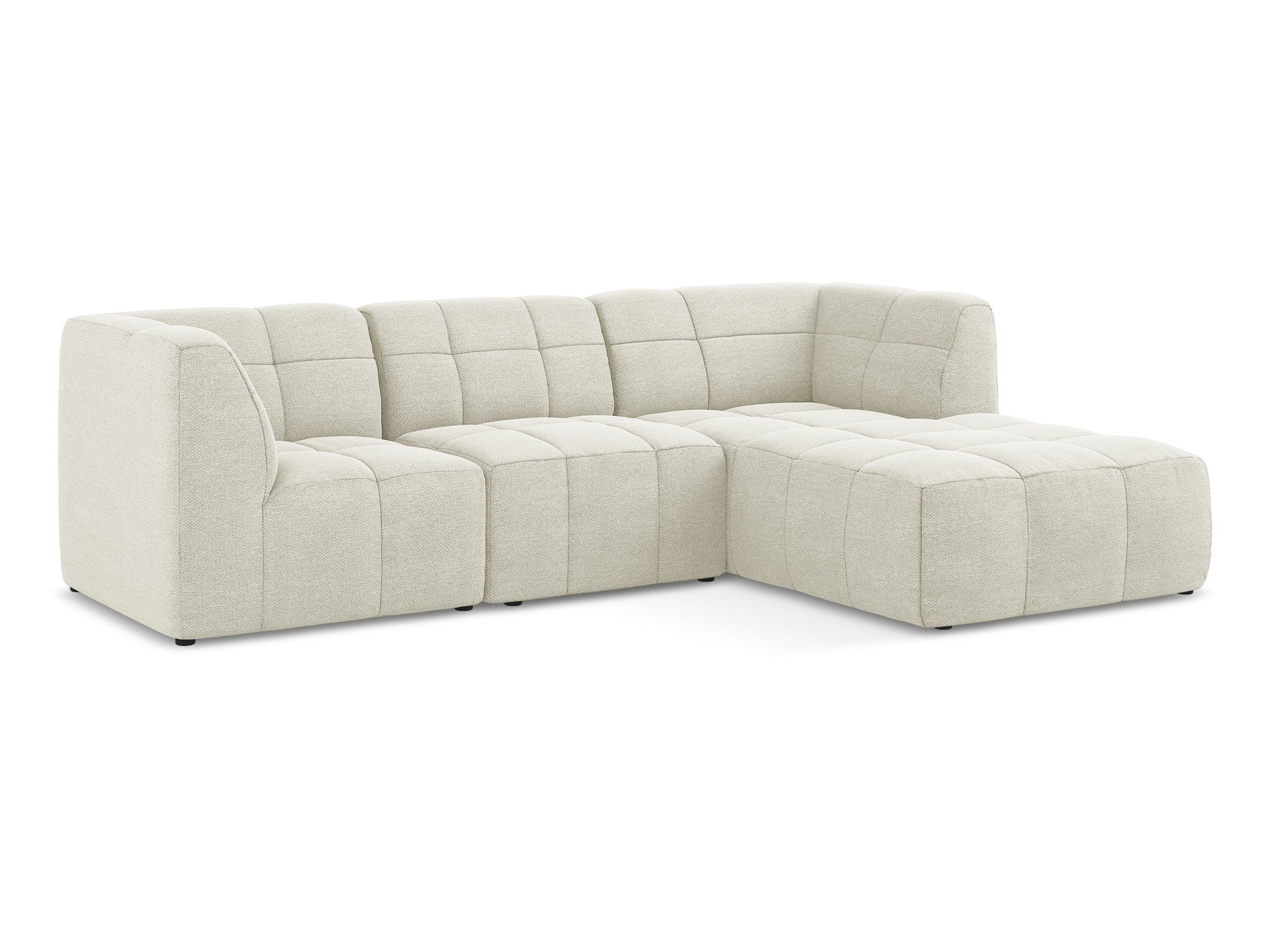 Modularer Ecksofa rechtsseitig 3-Sitzer ALOHA sandfarbener Boucle