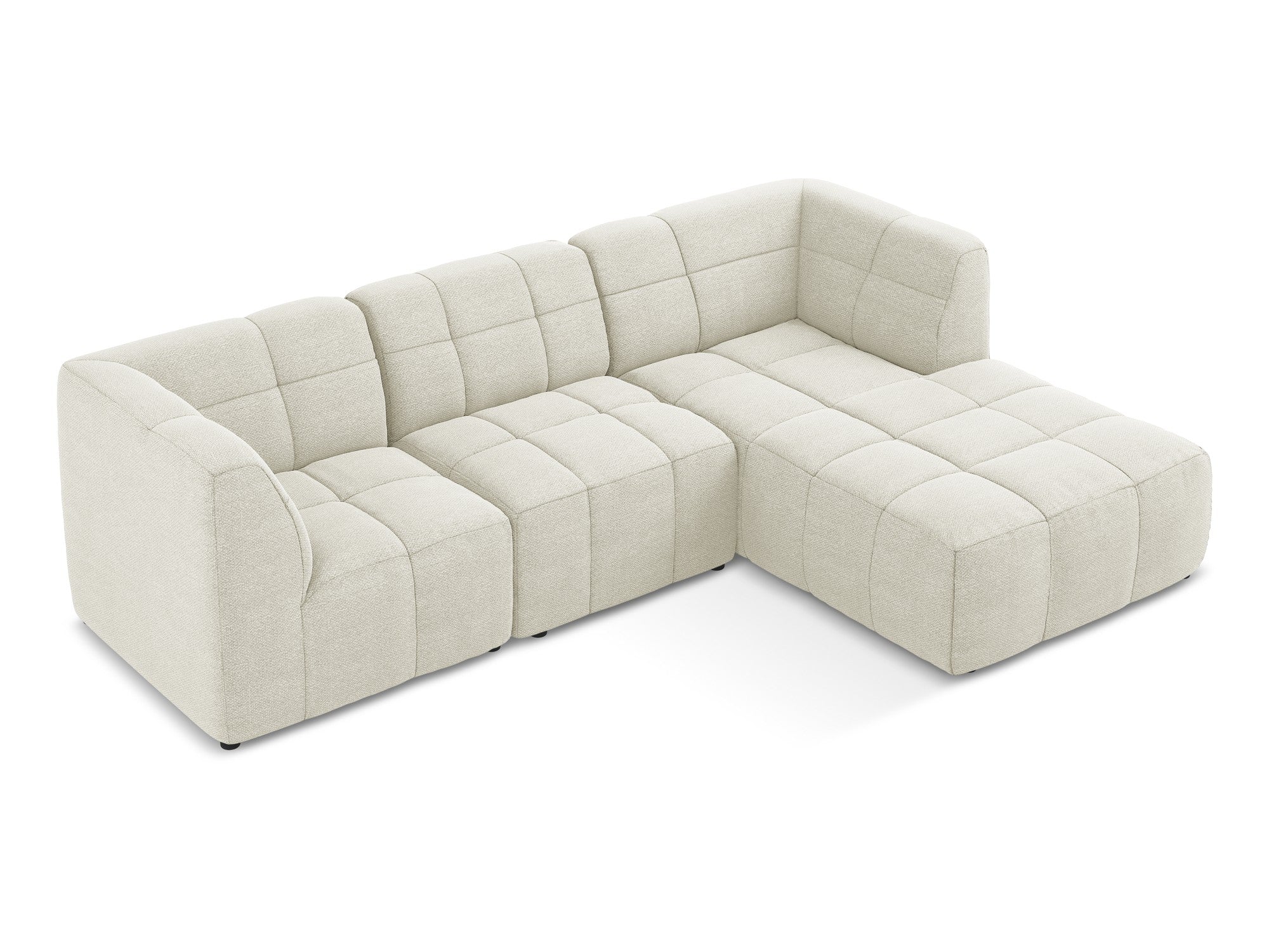 Modularer Ecksofa rechtsseitig 3-Sitzer ALOHA sandfarbener Boucle