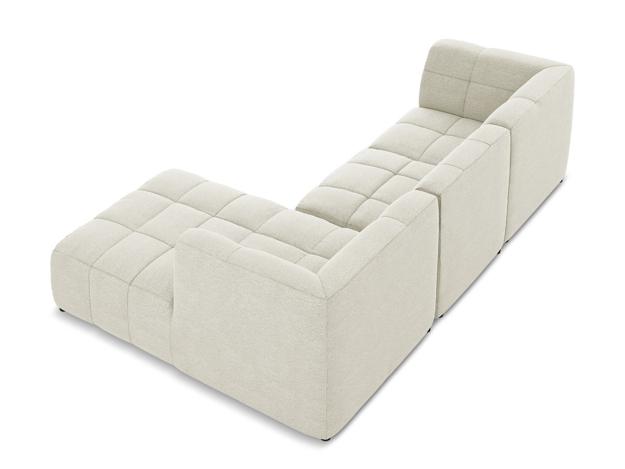 Modularer Ecksofa rechtsseitig 3-Sitzer ALOHA sandfarbener Boucle