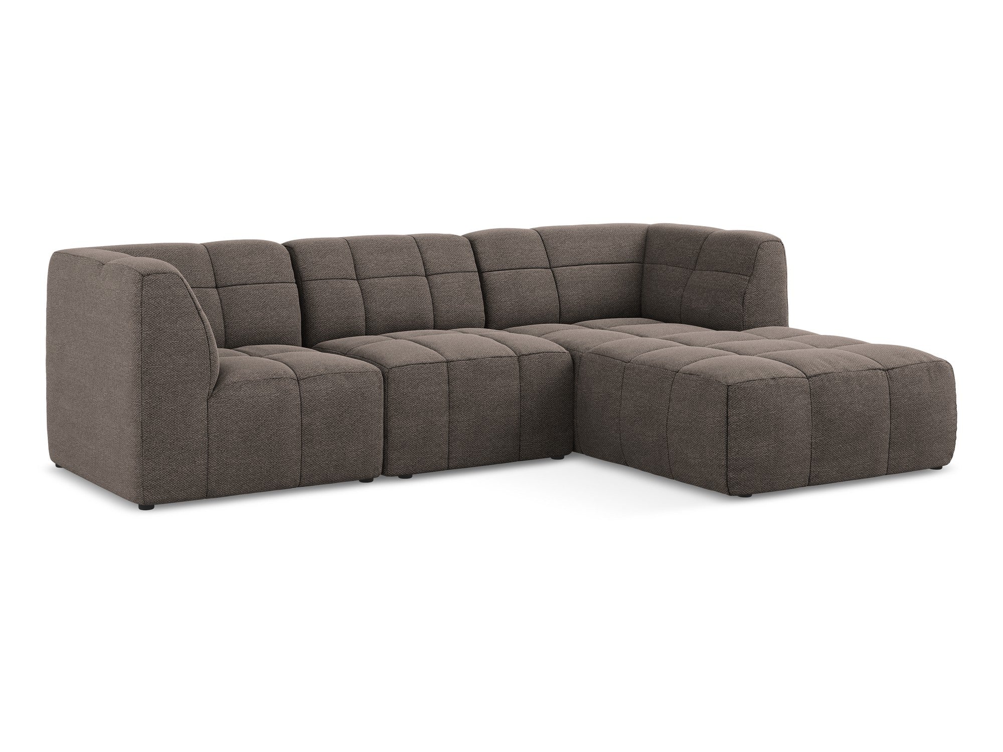 Right-facing modular sofa ALOHA chocolate boucle