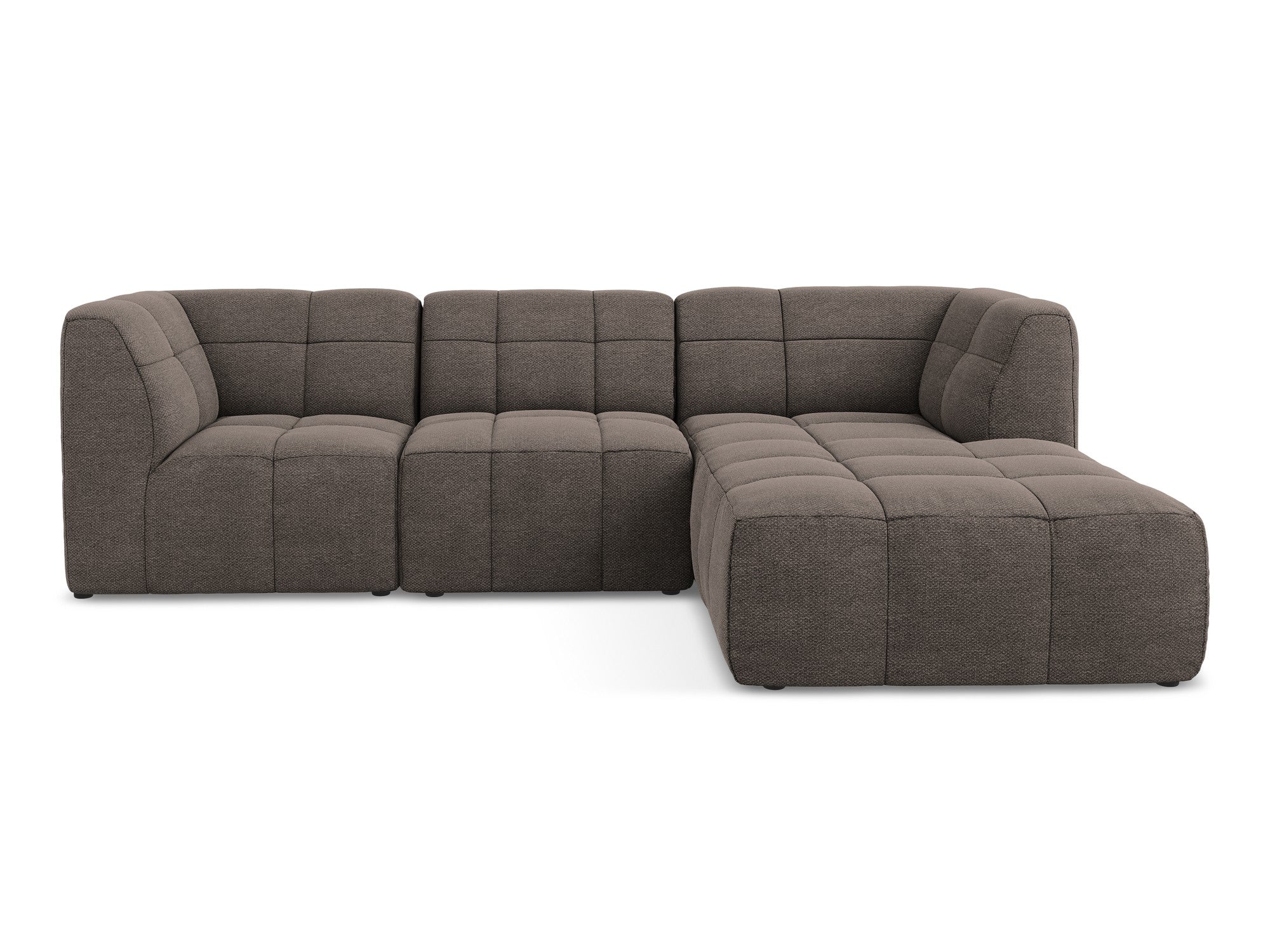 Right-facing modular sofa ALOHA chocolate boucle
