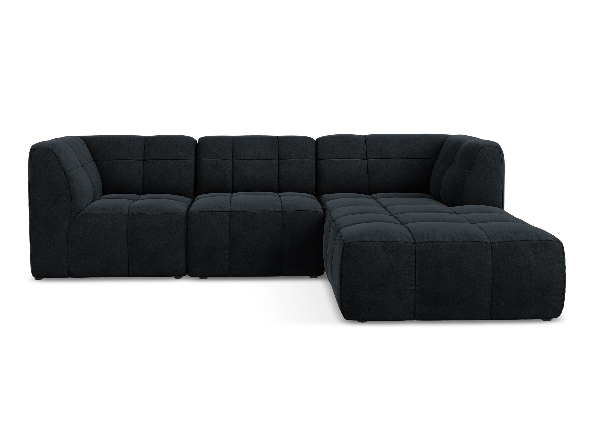 Modularer Samt-Ecksofa rechtsseitig 3-sitzig ALOHA königsblau
