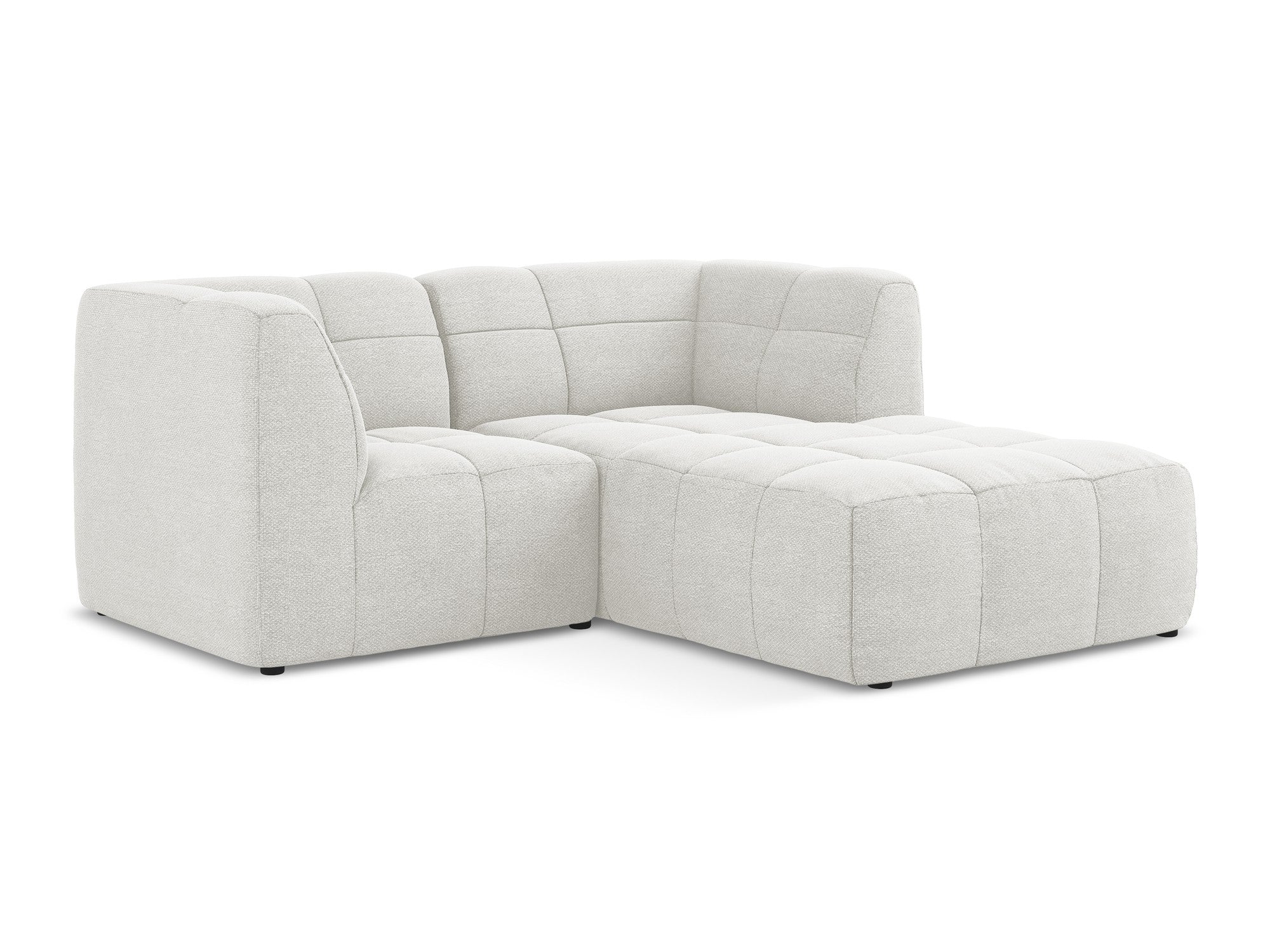Modularer Ecksofa rechtsseitig 2-sitzig ALOHA weiß Boucle