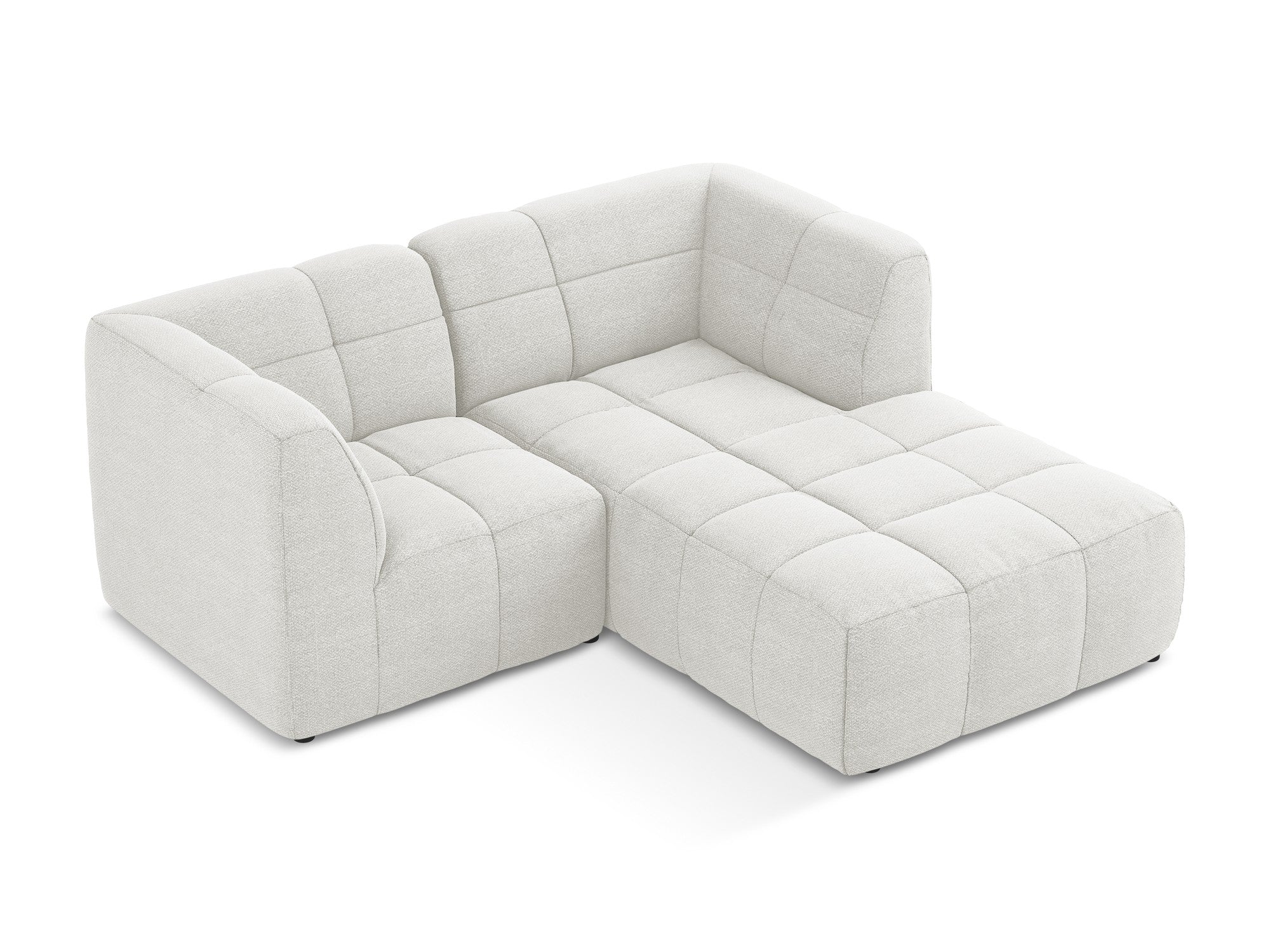 Modularer Ecksofa rechtsseitig 2-sitzig ALOHA weiß Boucle