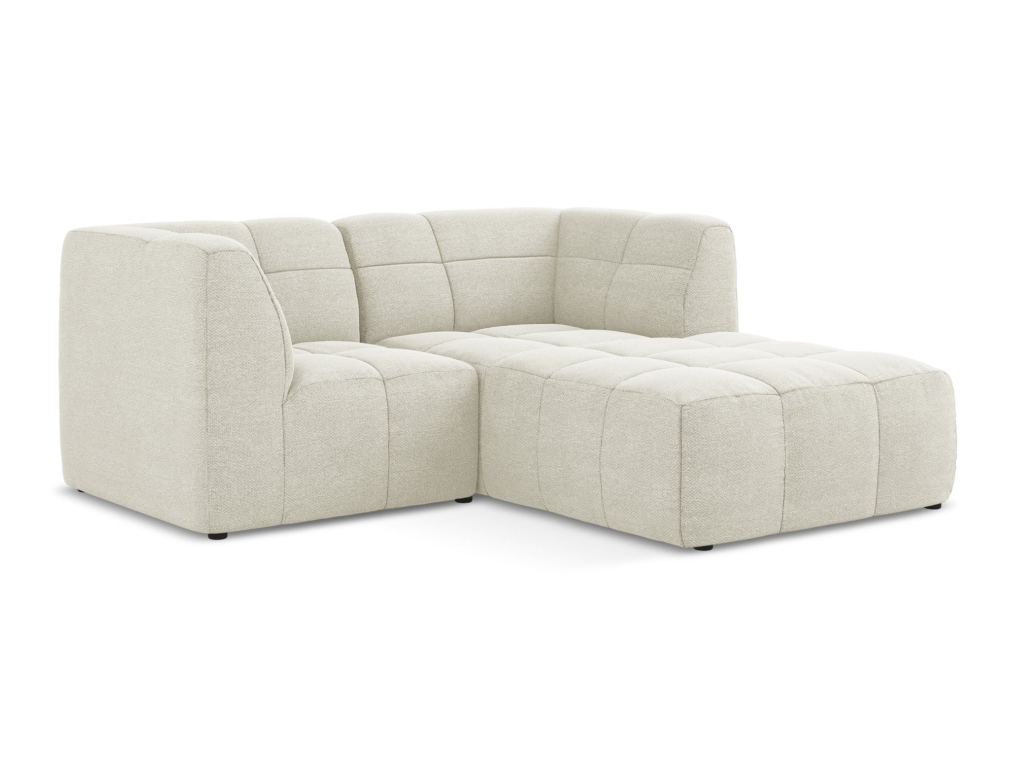 Modularer Ecksofa rechtsseitig 2-sitzig ALOHA sandfarbener Boucle