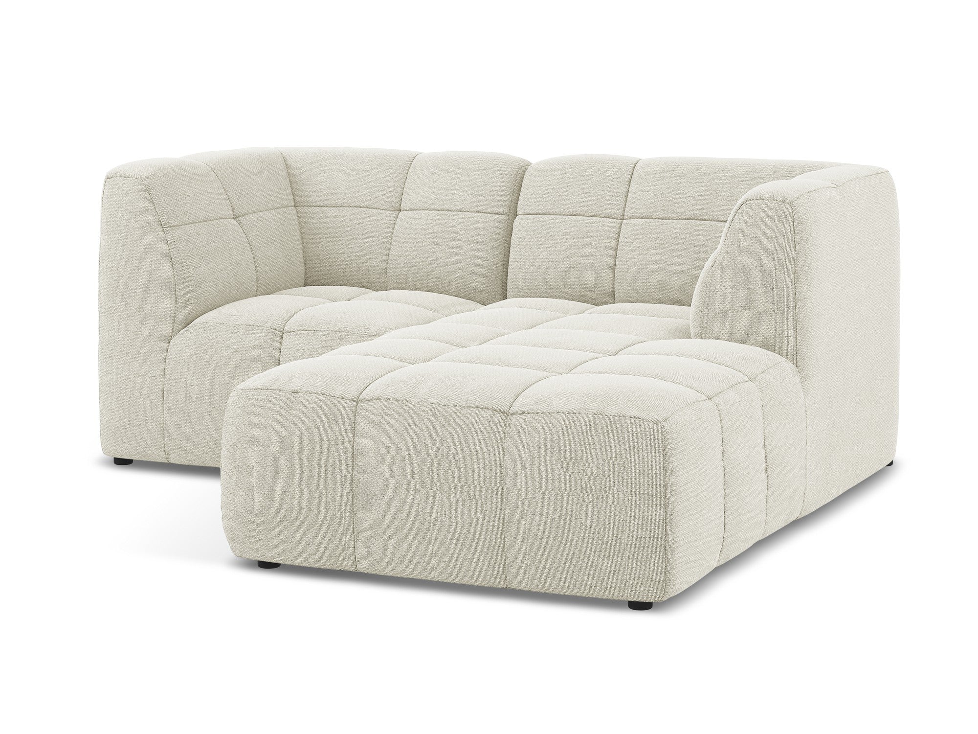 Modularer Ecksofa rechtsseitig 2-sitzig ALOHA sandfarbener Boucle