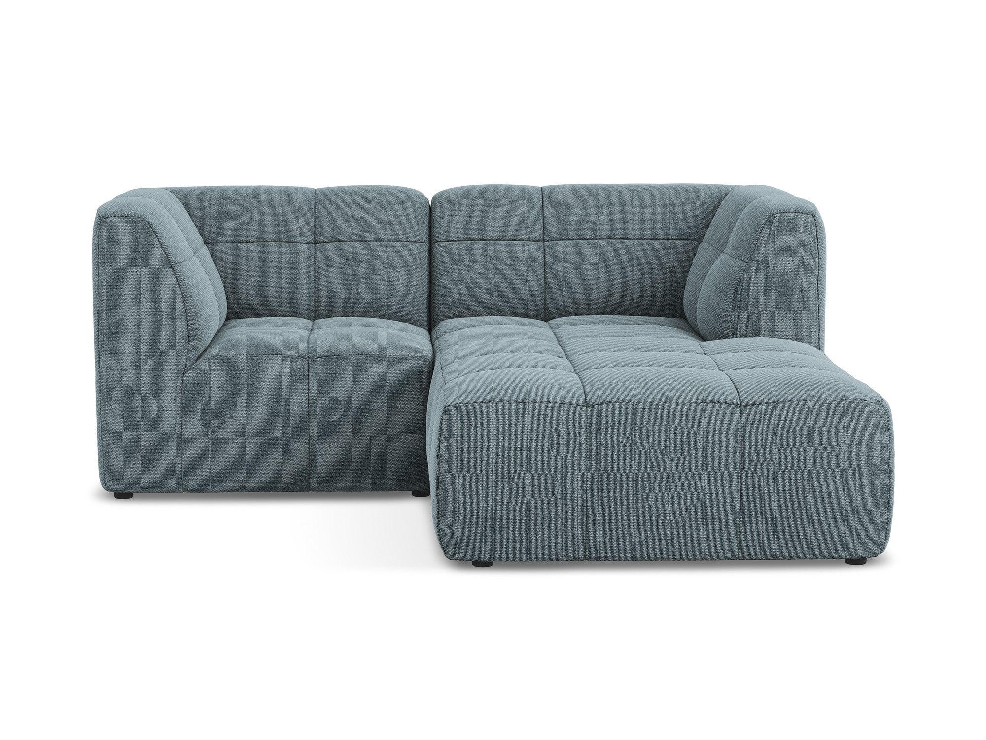Right-facing modular sofa for 2 people ALOHA denim blue boucle