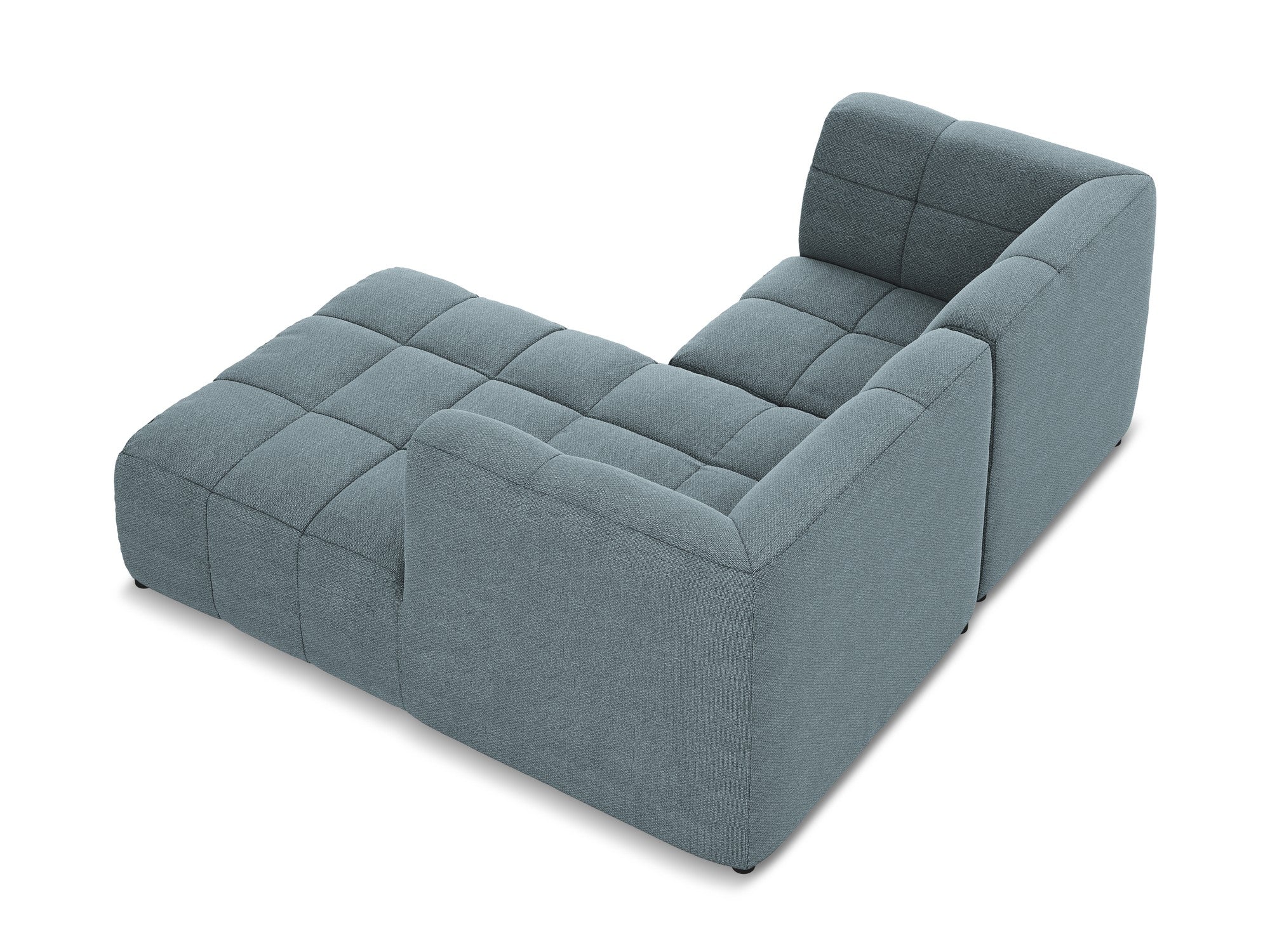 Right-facing modular sofa for 2 people ALOHA denim blue boucle
