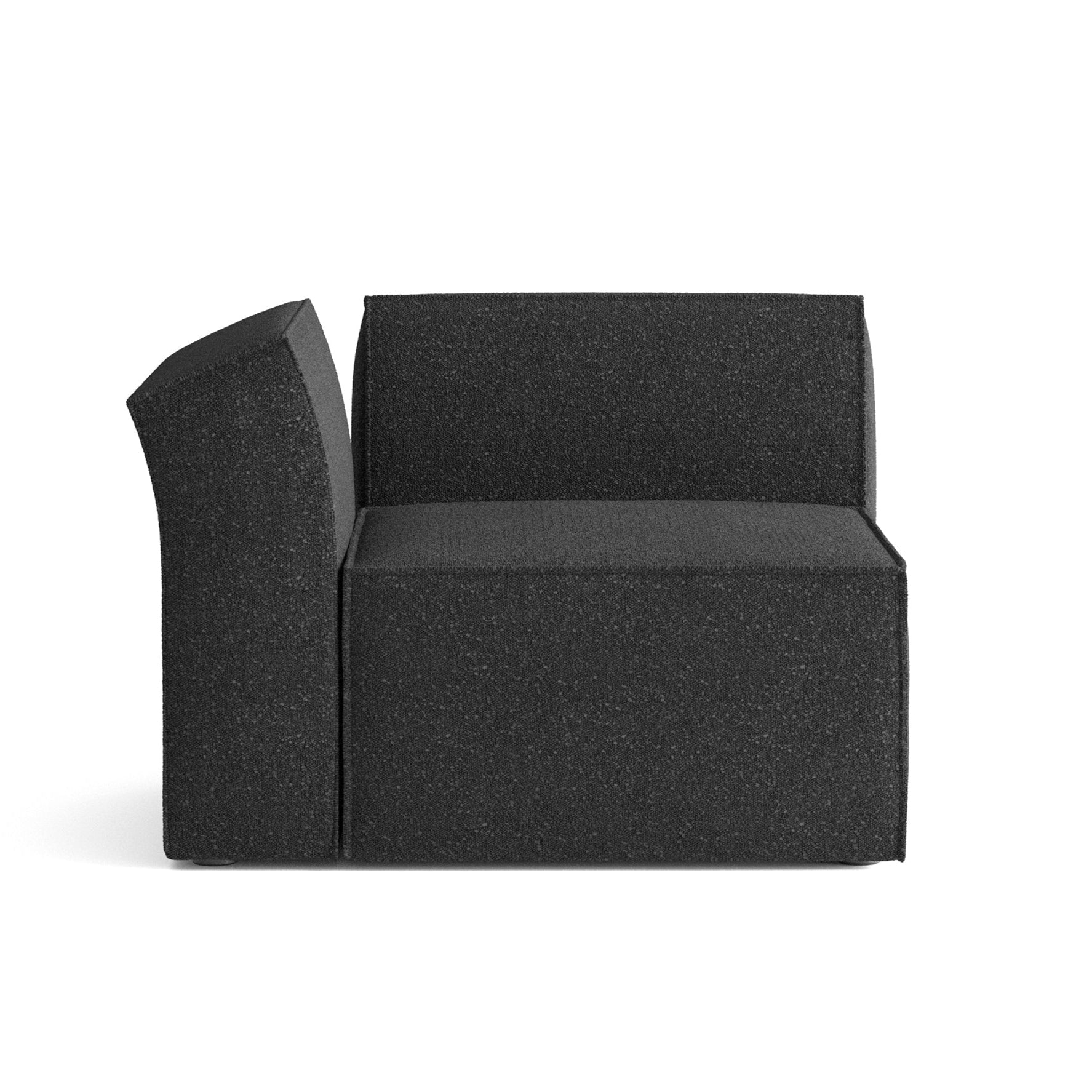 Sofa modułowa ANDO - moduł lewostronny czarny boucle – TAMO