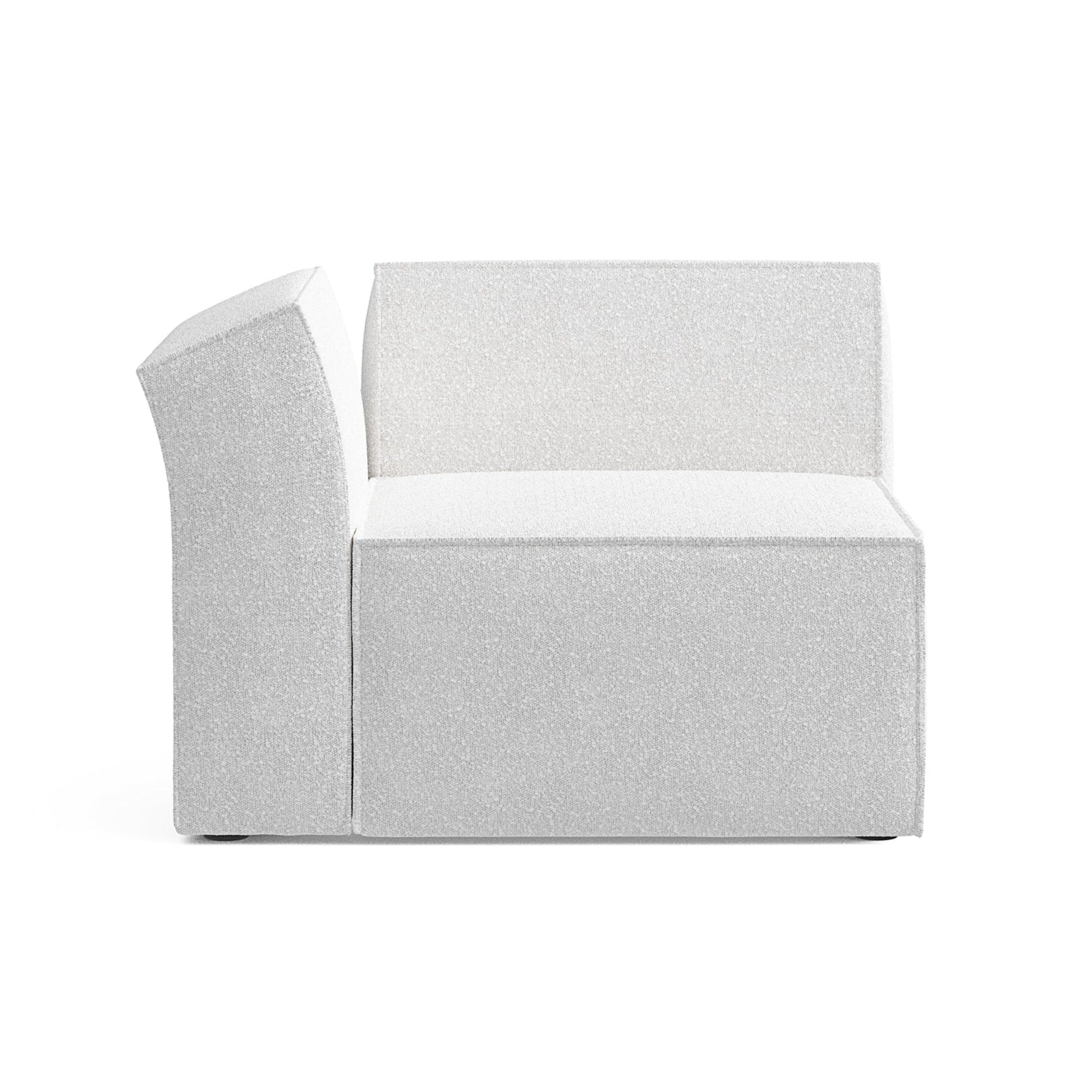 Modular Sofa ANDO - Left-Side Module in White Boucle