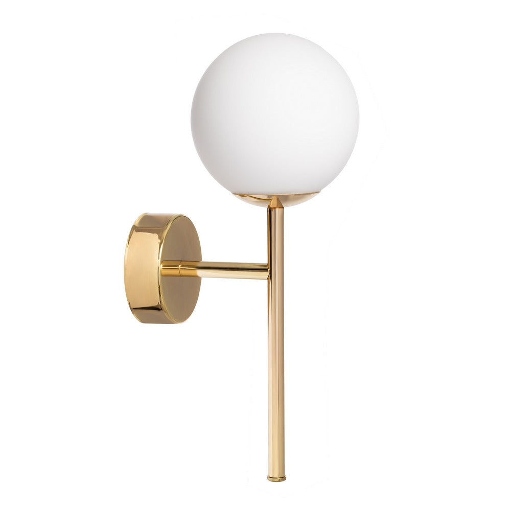 Wandleuchte ASTRA DECO gold mit weißem Schirm