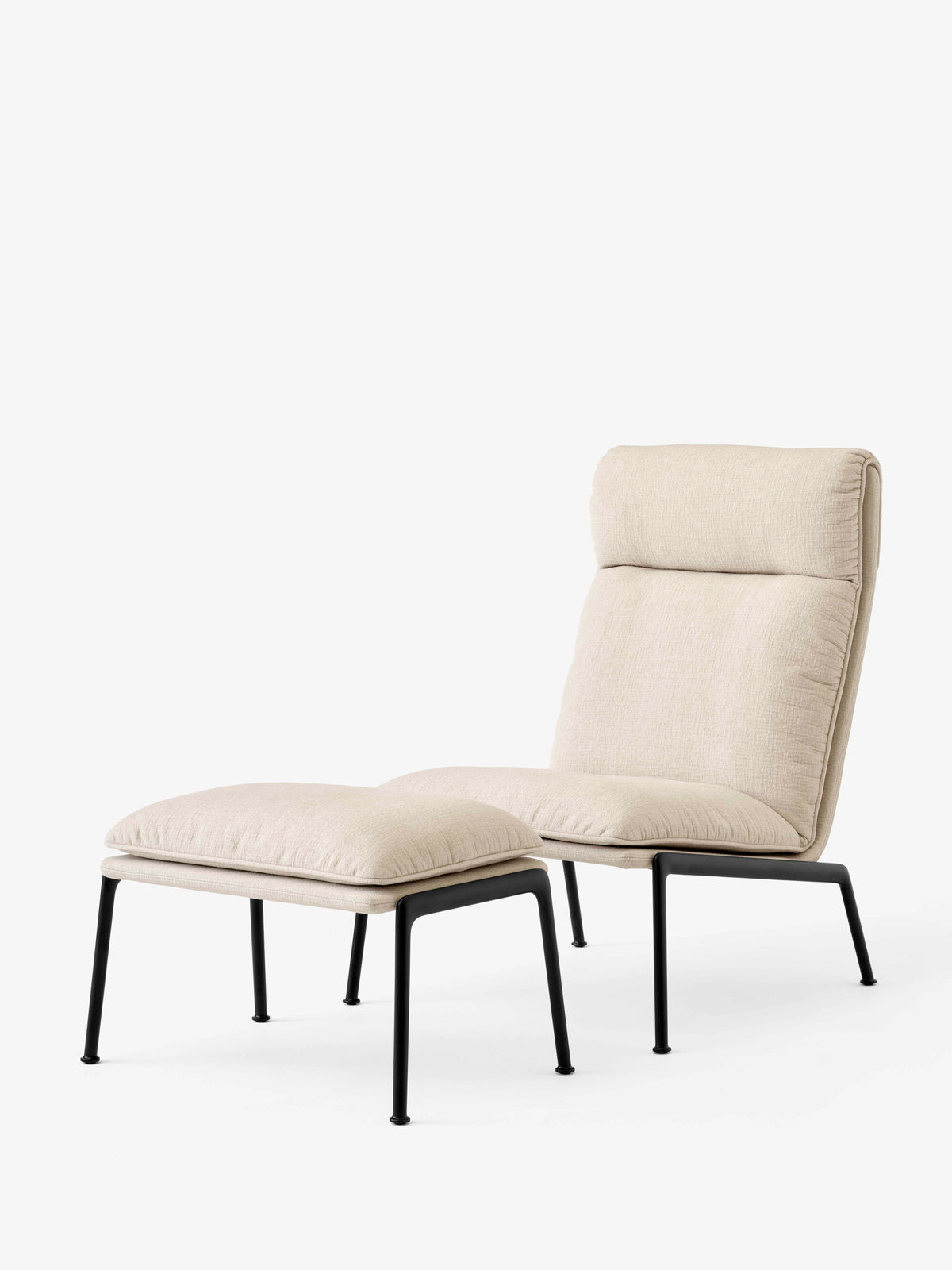 Polsterhocker MUNO LN20 mit dunklem Aluminiumgestell