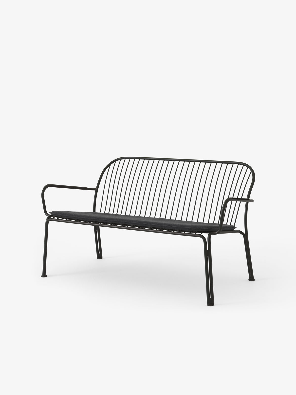 Außenbank mit Armlehnen THORVALD SC110 schwarz