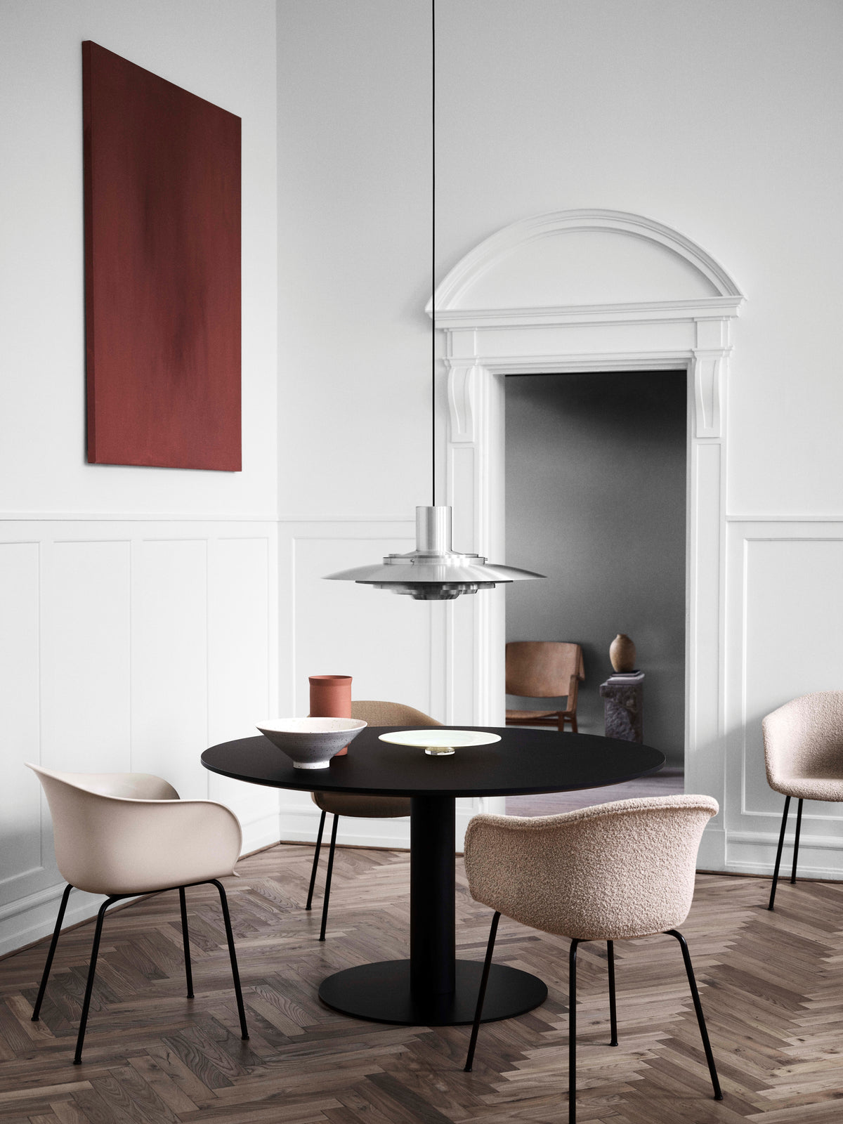 Stuhl ELEFY JH31 gepolstert mit Eichen-Gestell