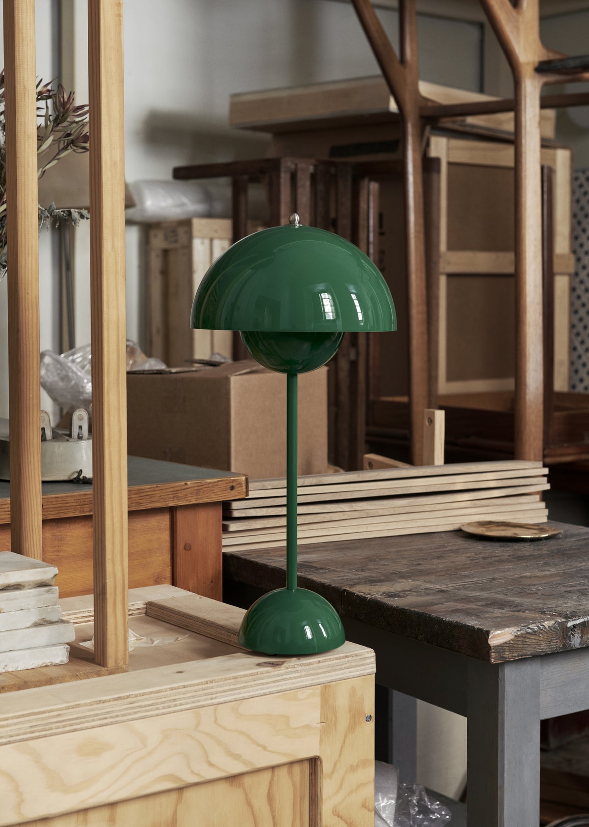 Tischlampe FLOWERPOT VP3 stahlblau