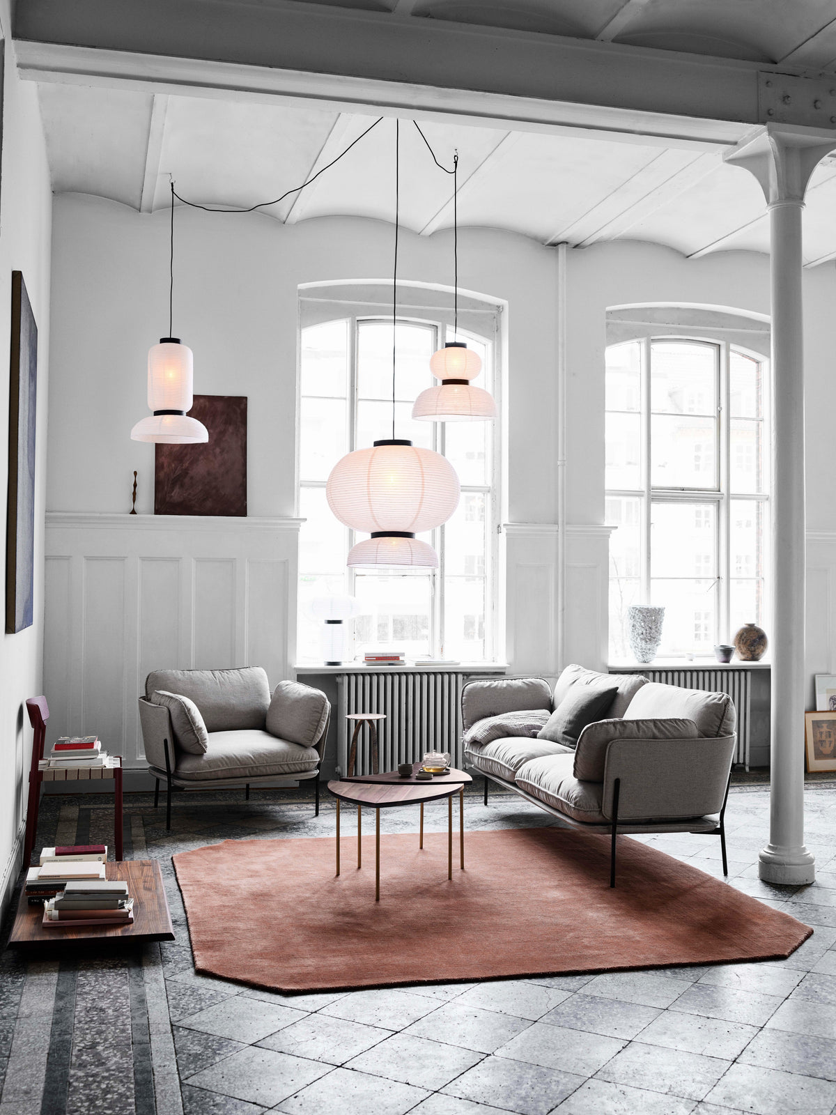 Zweisitzer-Sofa CLOUD LN2 mit schwarzem Gestell