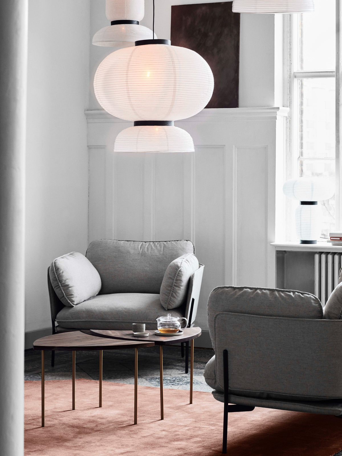 Zweisitzer-Sofa CLOUD LN2 mit schwarzem Gestell