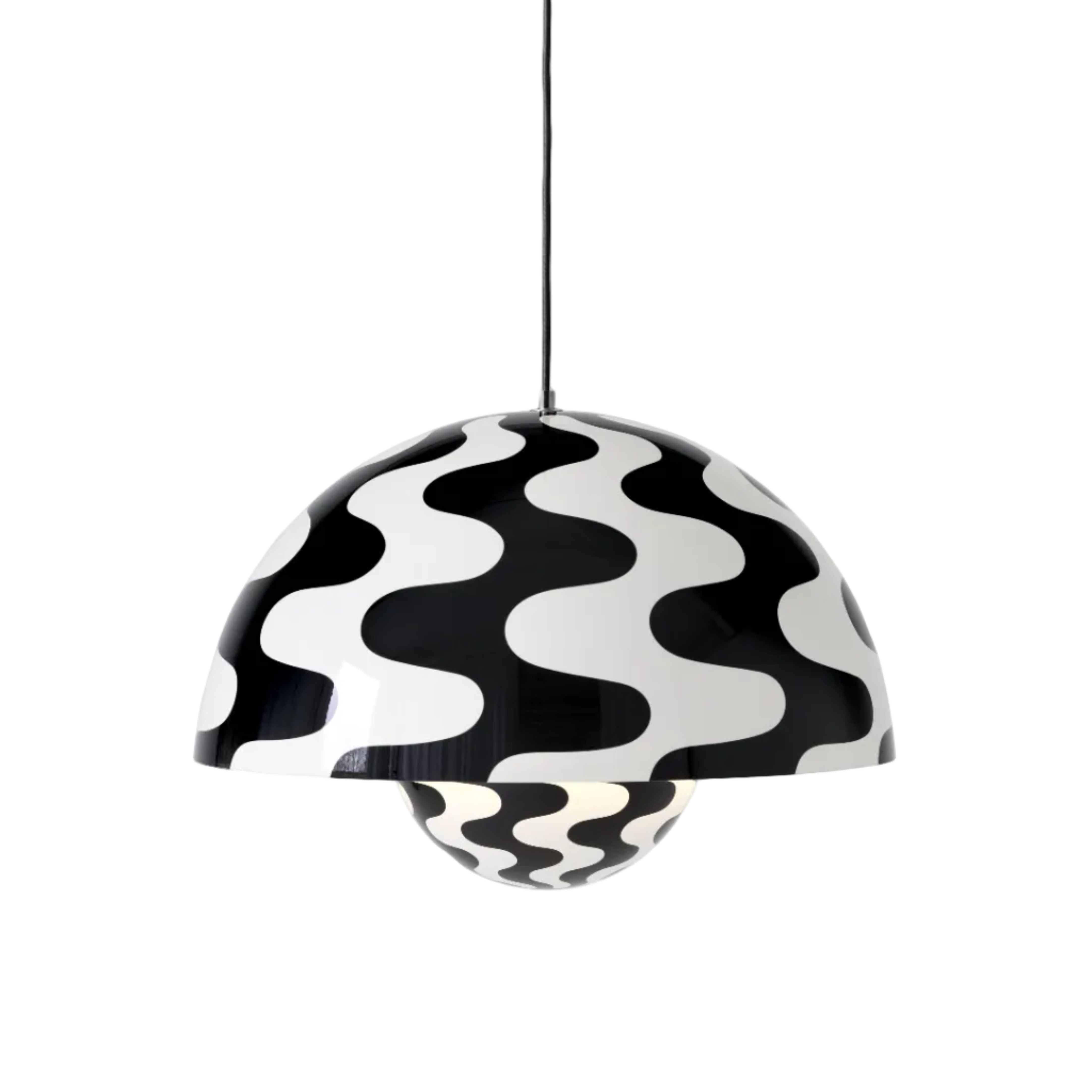 Pendelleuchte FLOWERPOT VP2 in schwarz-weißem Muster