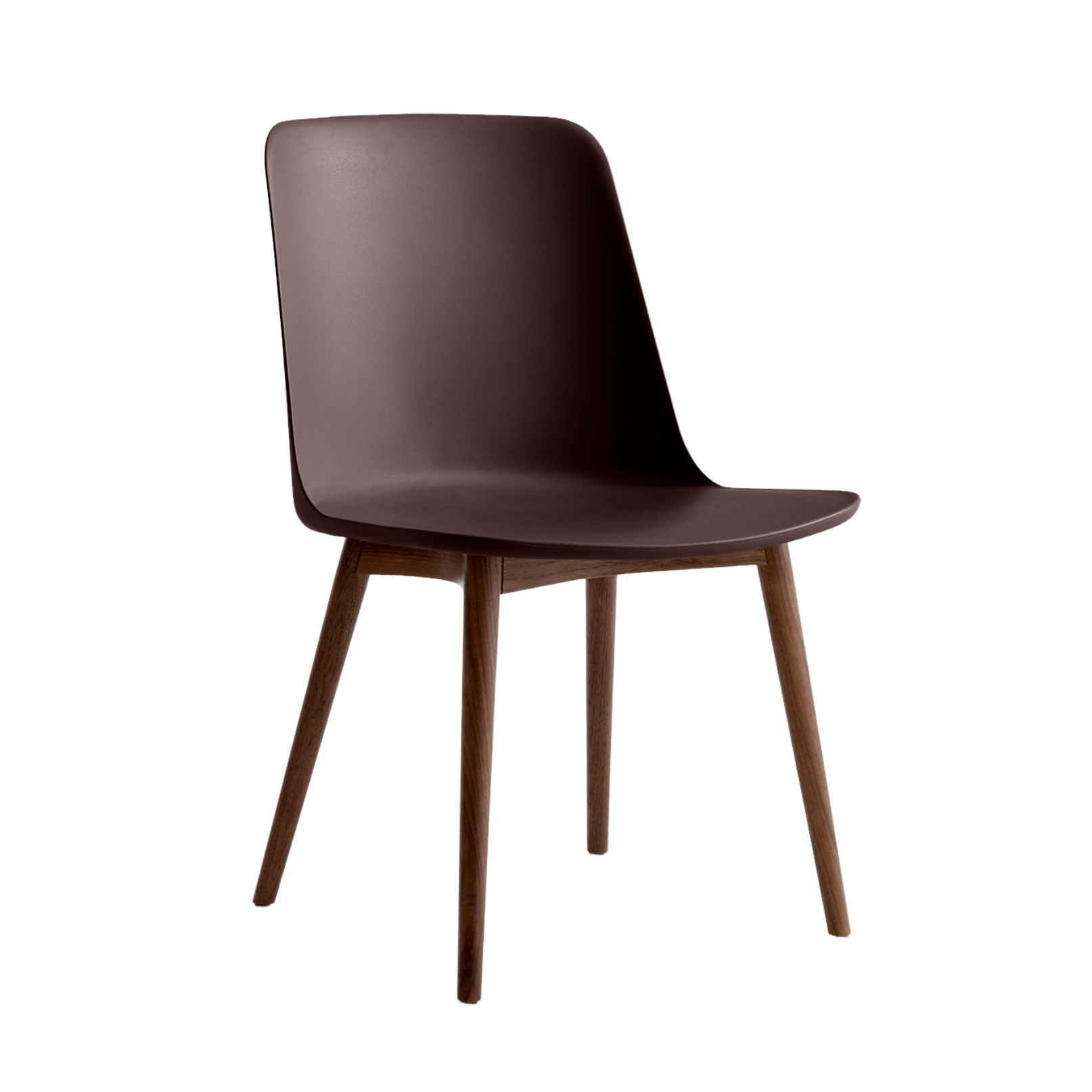 Stuhl RELY HW71 rostbraun mit Nussbaumfuß