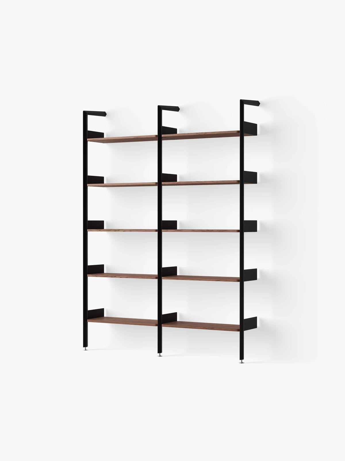 Modularregal ROMBE in Anthrazit mit Nussbaumholz
