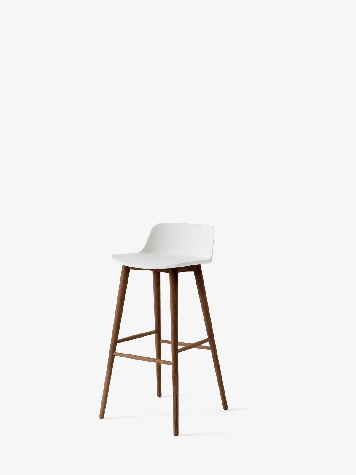 Hocker RELY weiß mit Nussbaumfuß