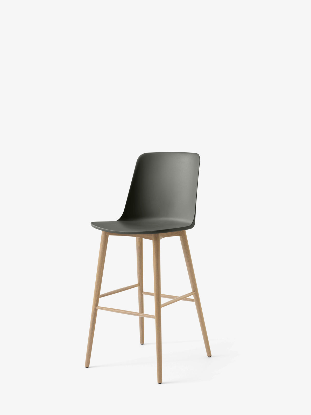 Barhocker RELY in Graphit mit Eichenbasis