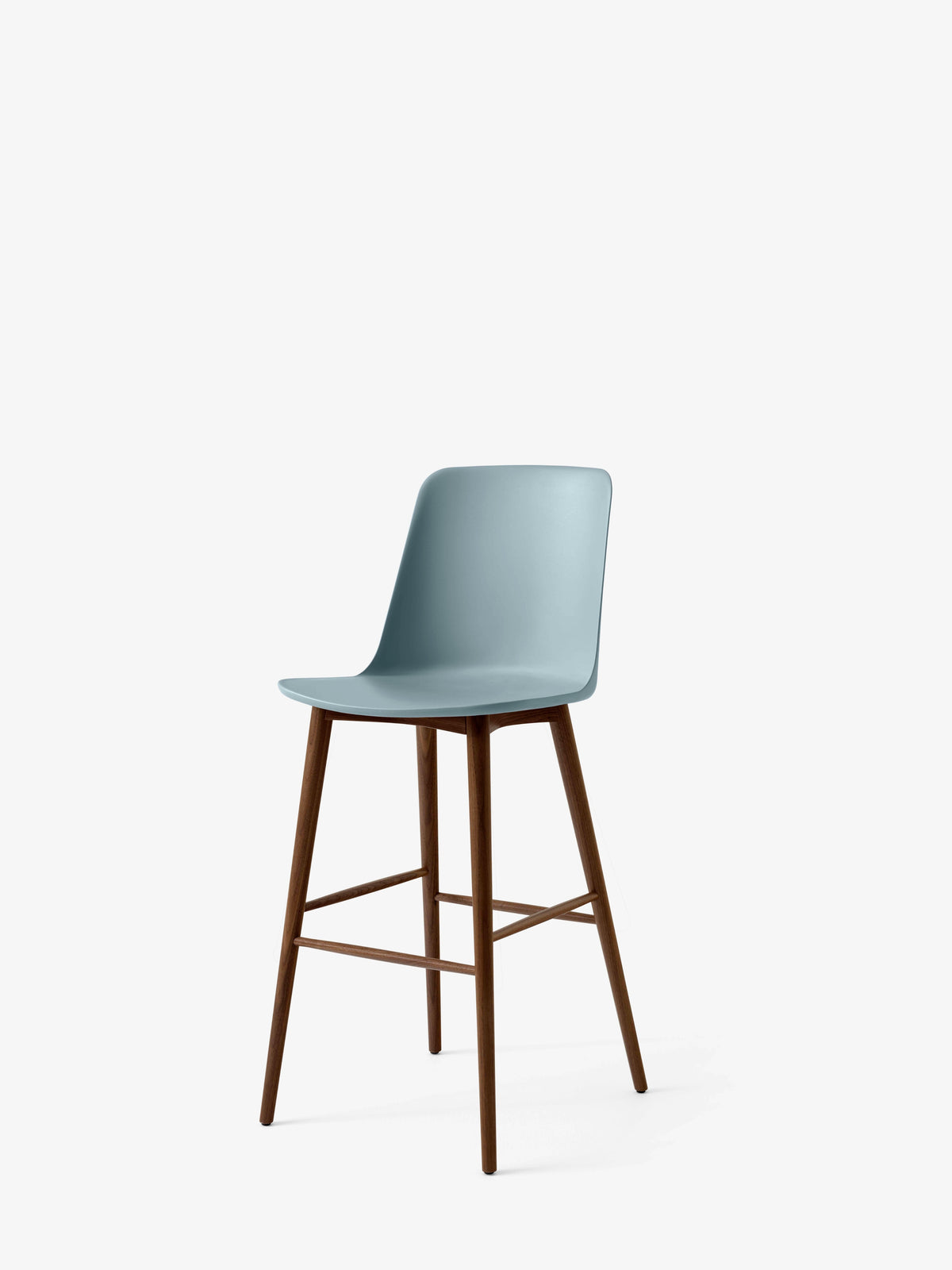 Barhocker RELY himmelblau mit Nussbaumfuß