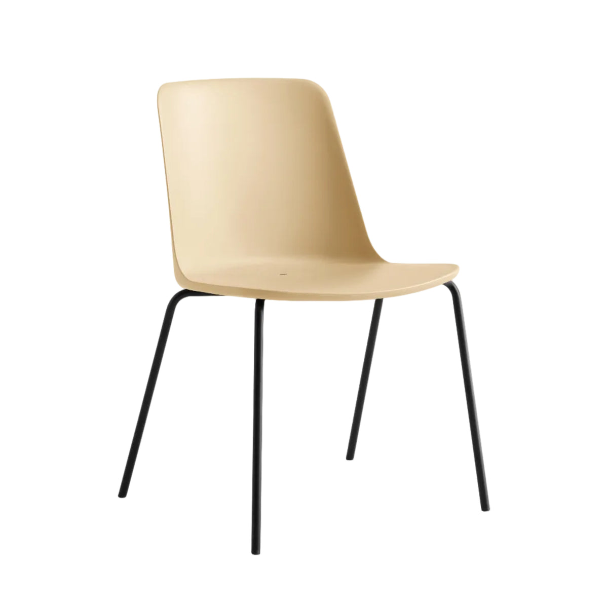 Außenstuhl RELY HW138 beige mit schwarzem Stahlgestell