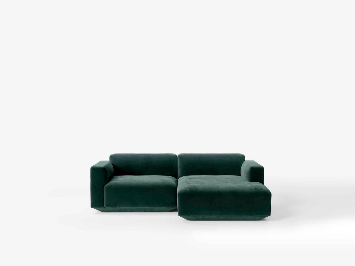 Rechtsseitige modulare 3-Sitzer-Couch DEVELIUS gepolstert