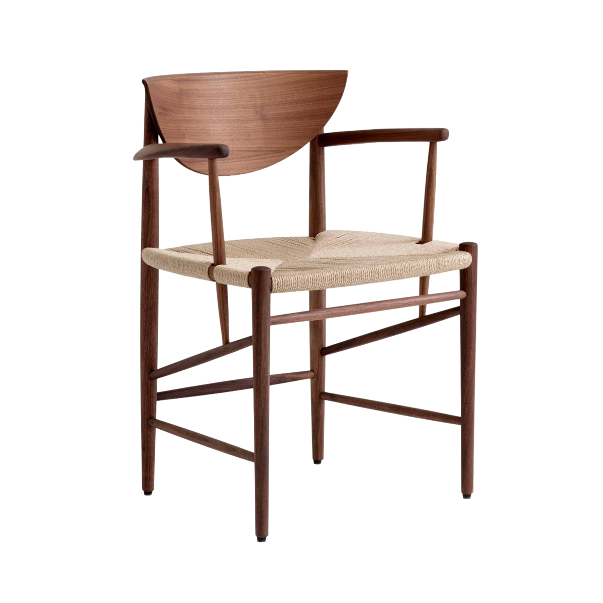 Sessel mit Armlehnen DRAWN HM4 geölte Walnuss mit gewebtem Sitz