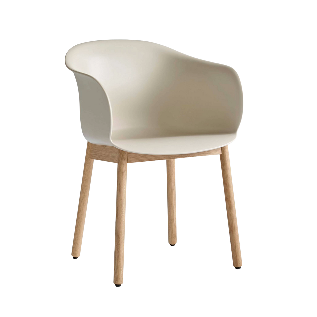 Stuhl ELEFY JH30 beige mit Eichenbasis