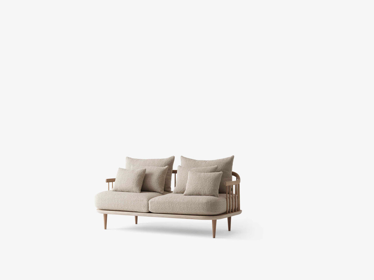 Zweisitzer-Sofa FLY SC2 gepolstert mit Eichenbasis