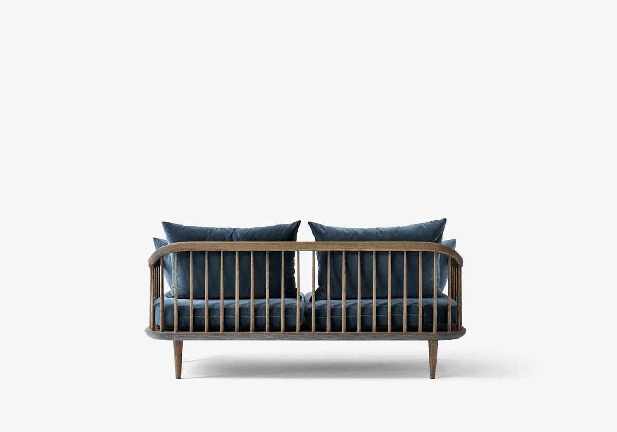 Zweisitzer-Sofa FLY SC2 gepolstert mit geräucherter Eichenbasis