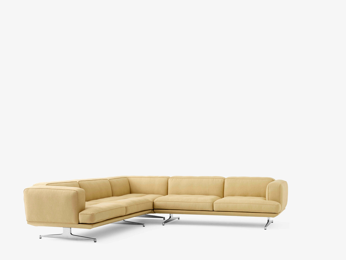 Symmetrische Eckcouch INLAND AV41 gepolstert mit Aluminiumgestell