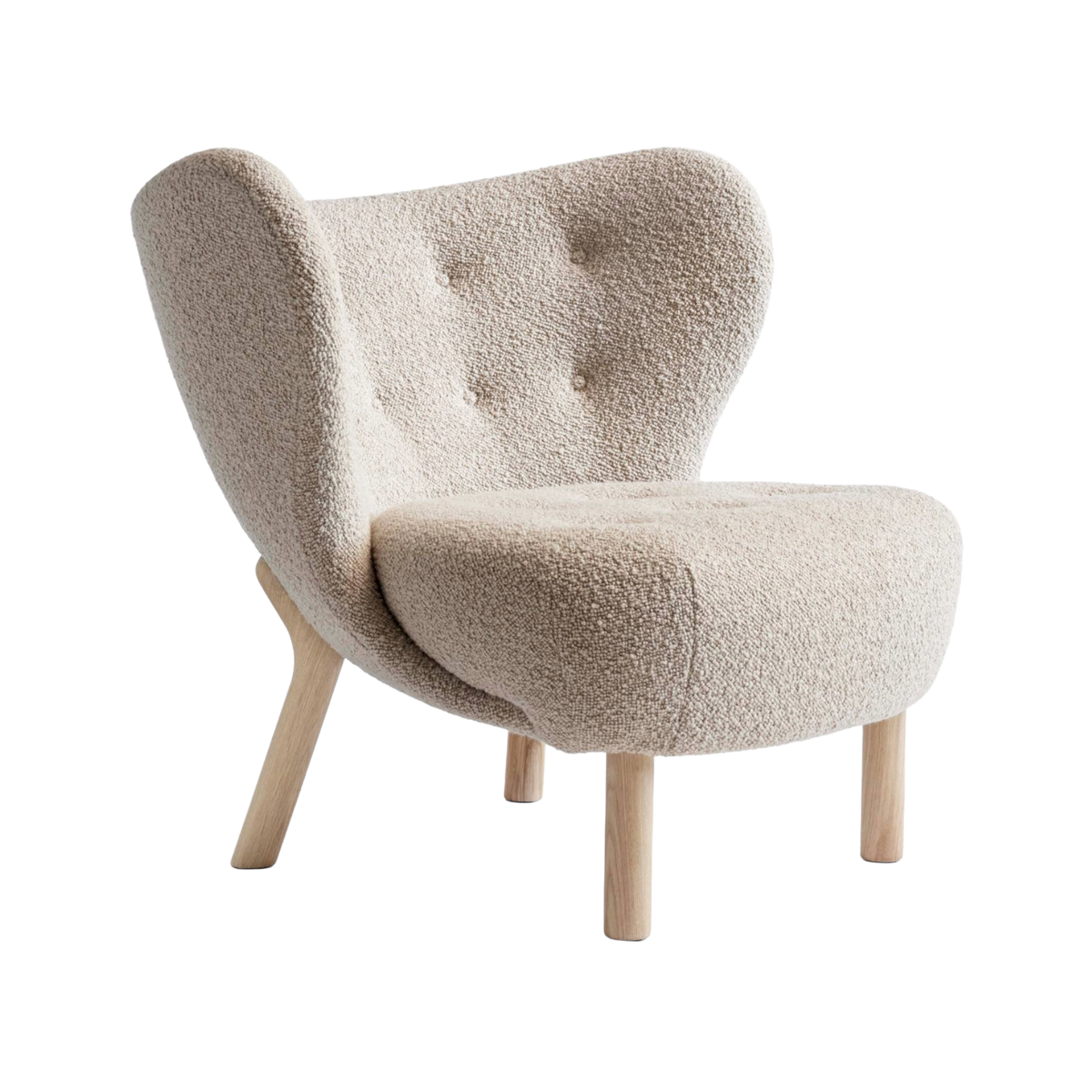 Sessel LITTLE PETRA VB1 gepolstert mit Eichen-Gestell